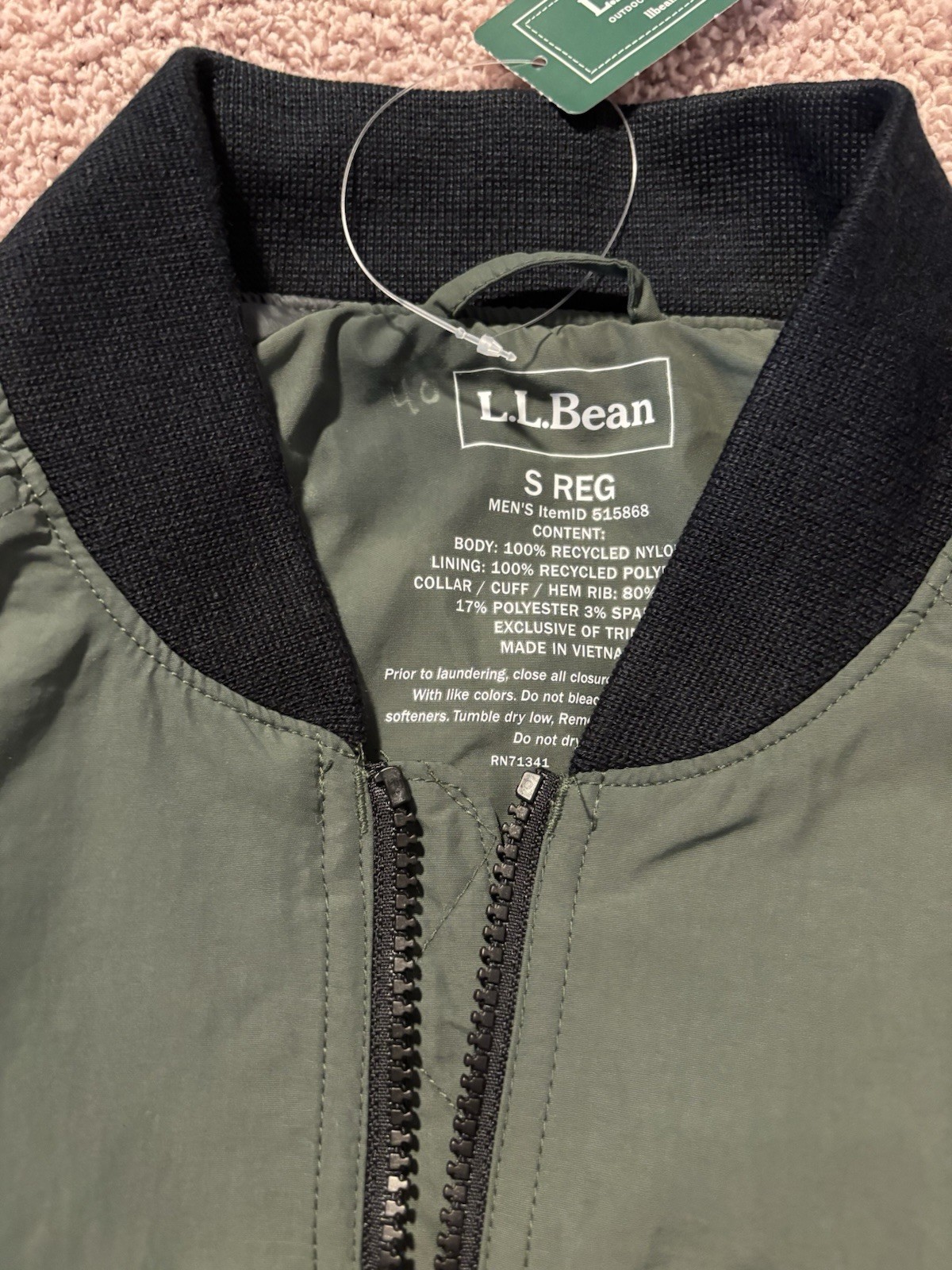 L.L.Bean Men’s 3 Season Bomber Jacket Regular Small Gorpcore