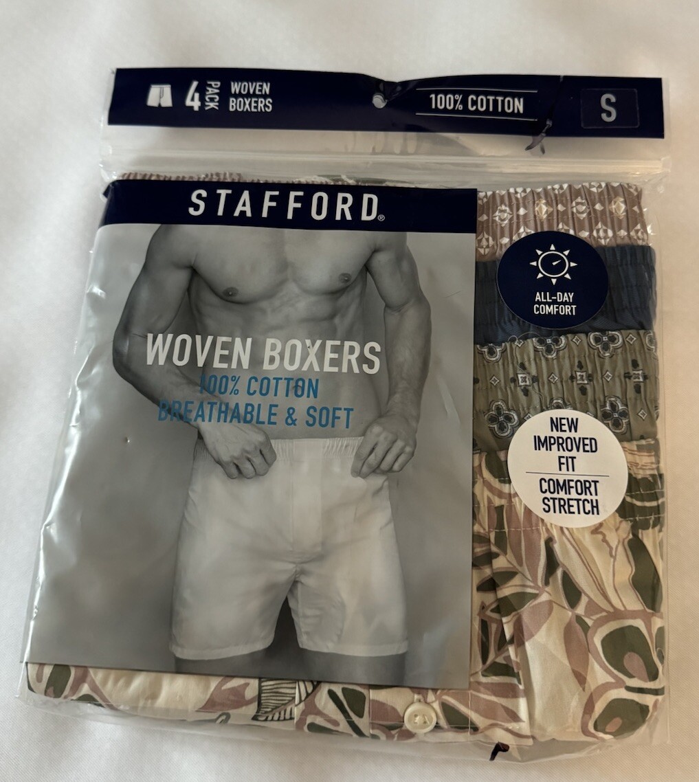Stafford Boxers Mens Small 4 Pack