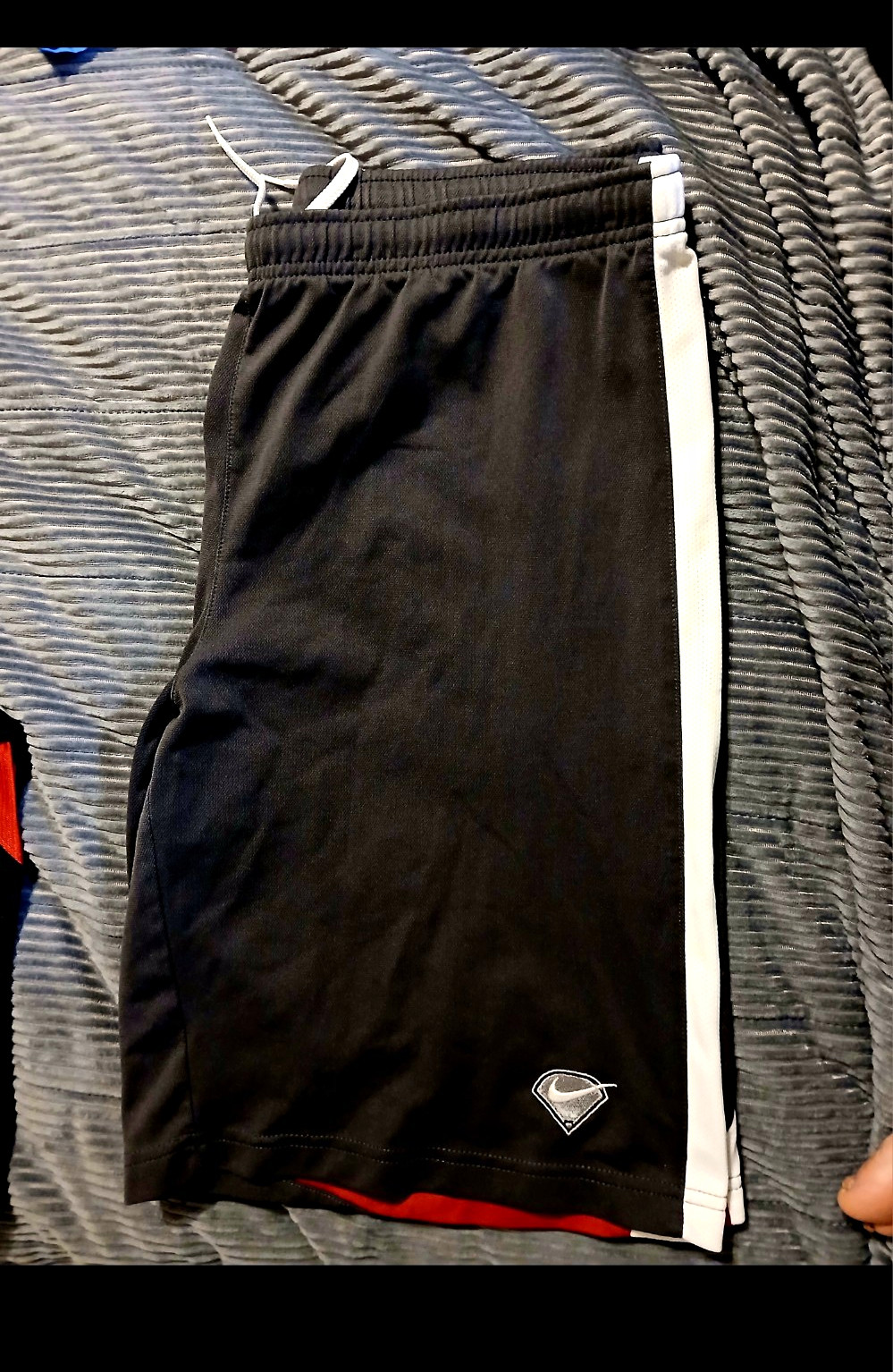 Nike Men’s Athletic Shorts Size L Regular Grey/White/Red Colorblock Drawstring