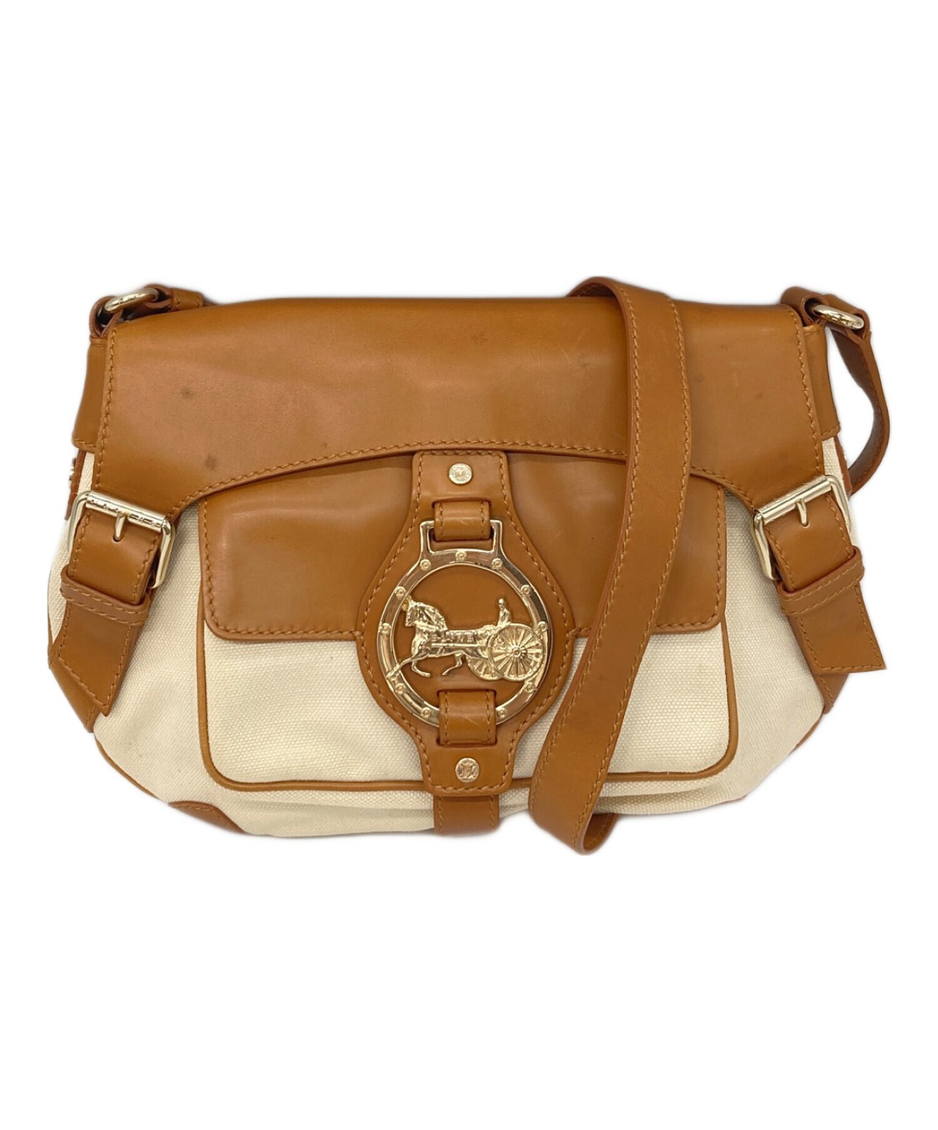 Celine Horse-drawn Carriage Hardware Shoulder Bag Old Made in Italy #TFB5398
