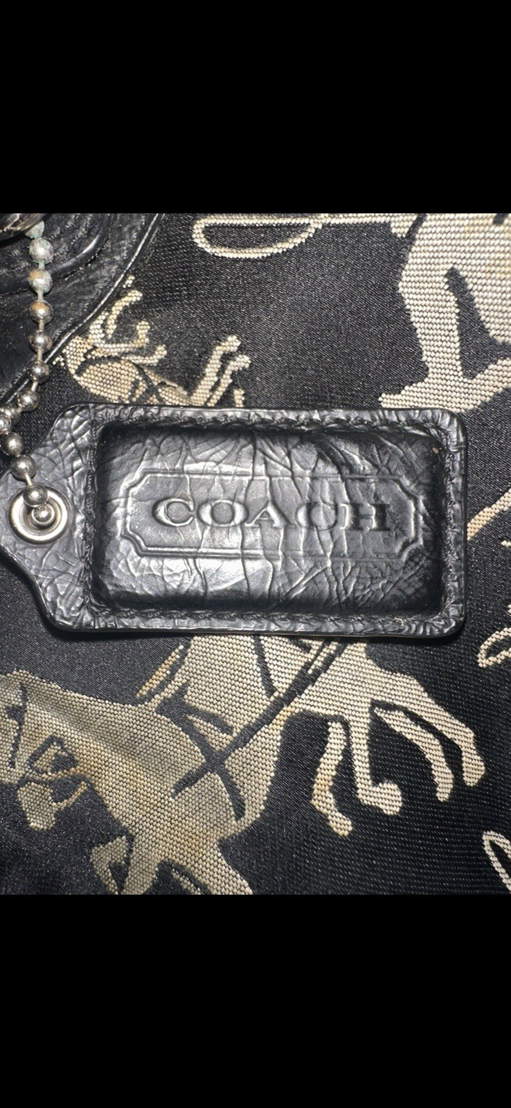 Authentic Coach Satchel With Horse And Carriage Pattern Print Gold Hardware