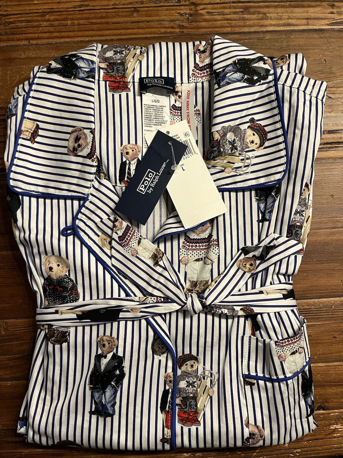 Polo Ralph Lauren Women’s Iconic Bear Madison Pajama Set Size Large