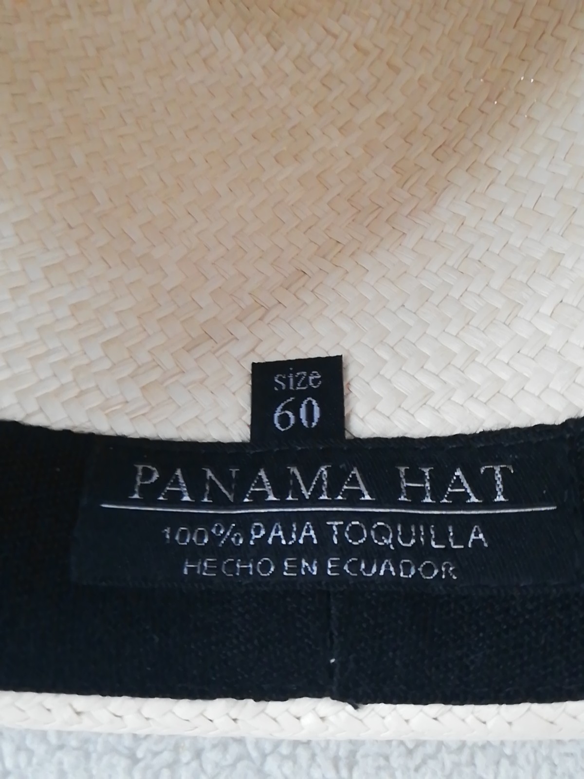 GENUINE ECUADOR HAT “PANAMA HAT” 3 Inch Brim TOQUILLA STRAW 60Cm CLASSIC BEIGE