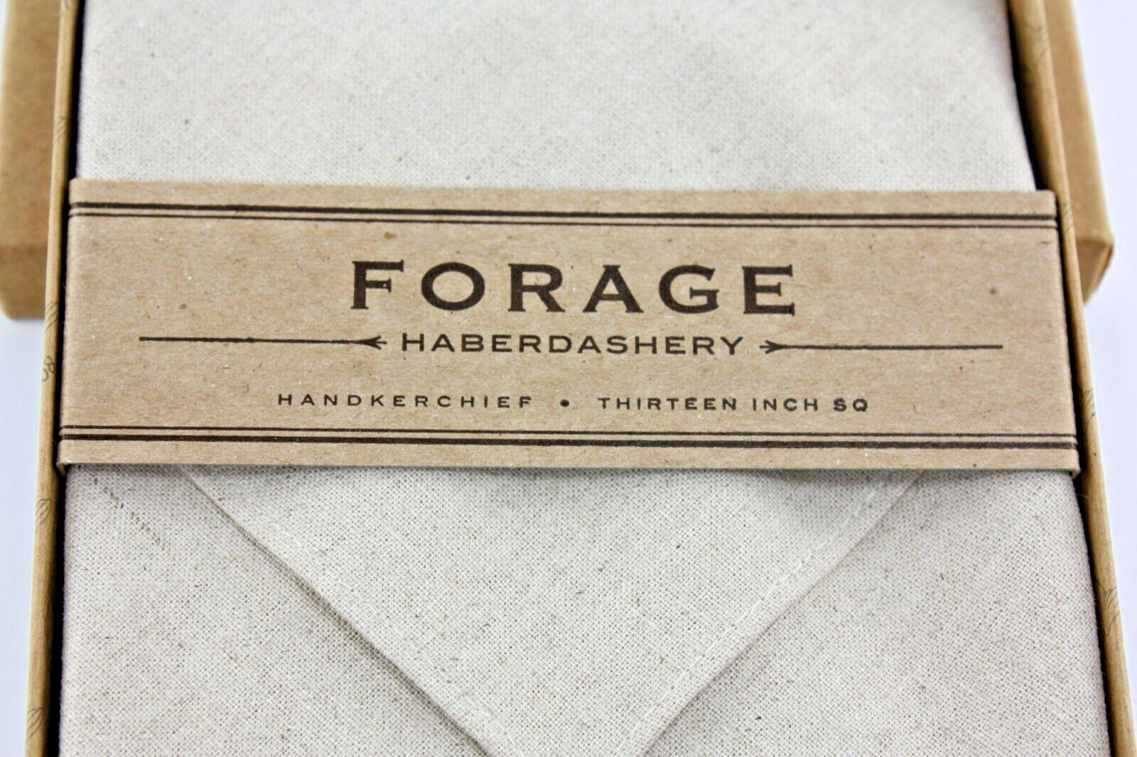 Forage Haberdashery Handkerchief 13in sq. – (Beige/Sand color)