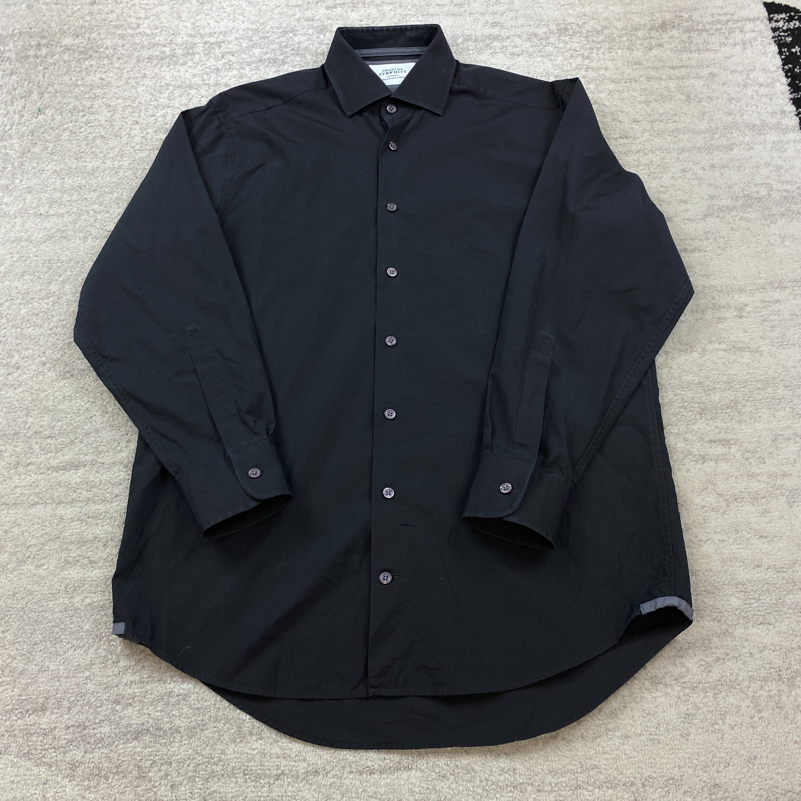 Charles Tyrwhitt Oxford Button Shirt 15.5 Black 33 Outdoor Dress Formal Cutaway