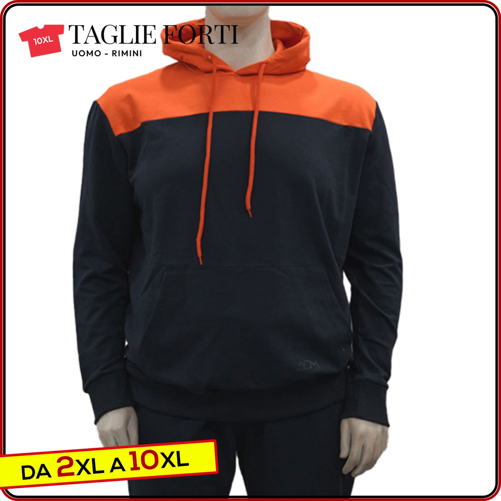 Men’s sweatshirt PLUS SIZE with hood brushed cotton from 2XL to 10XL Maxfort