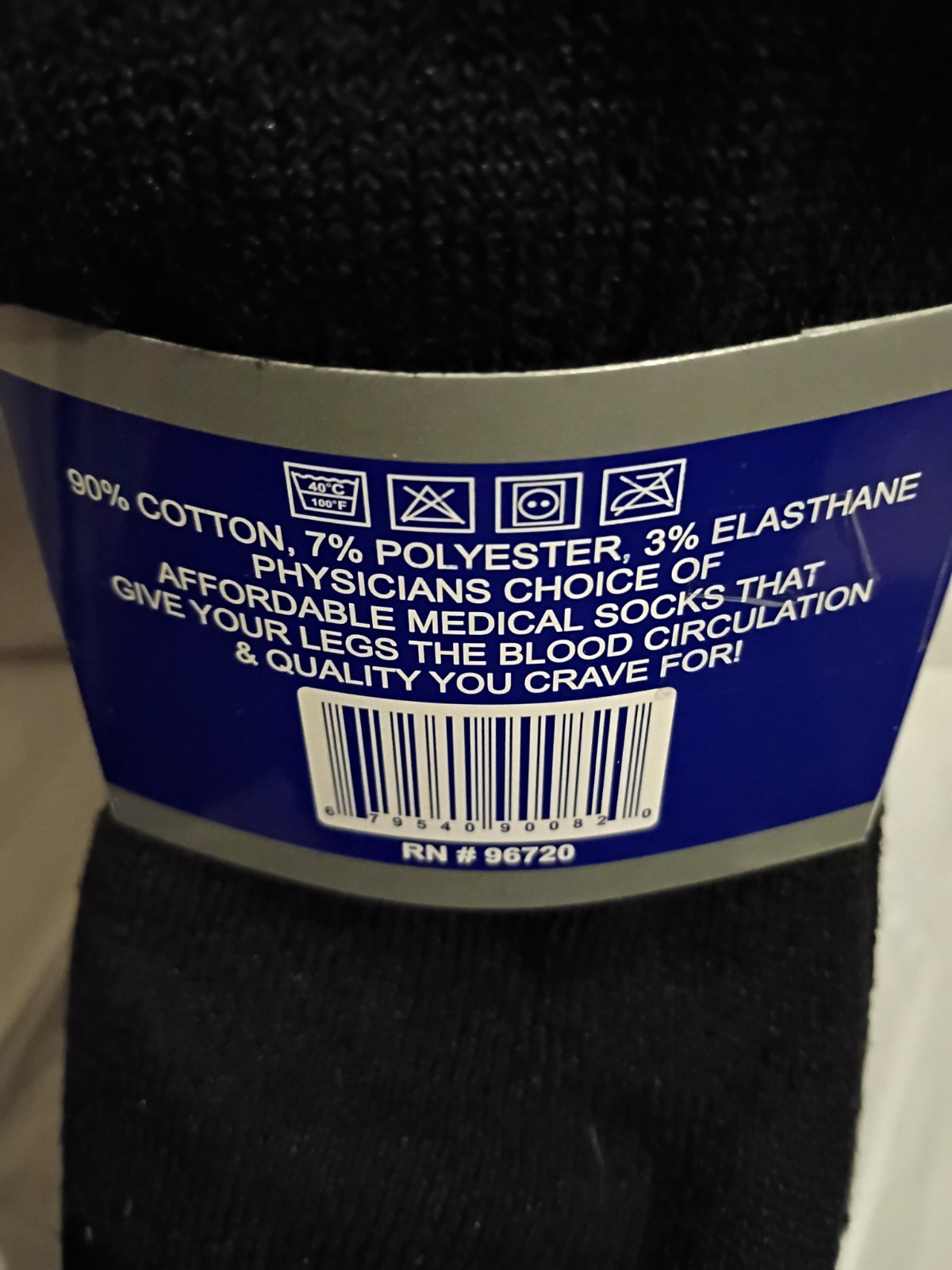 Debra Weitzner Therapeutic Crew Socks Black Men’s Size 10-13 Cotton Blend