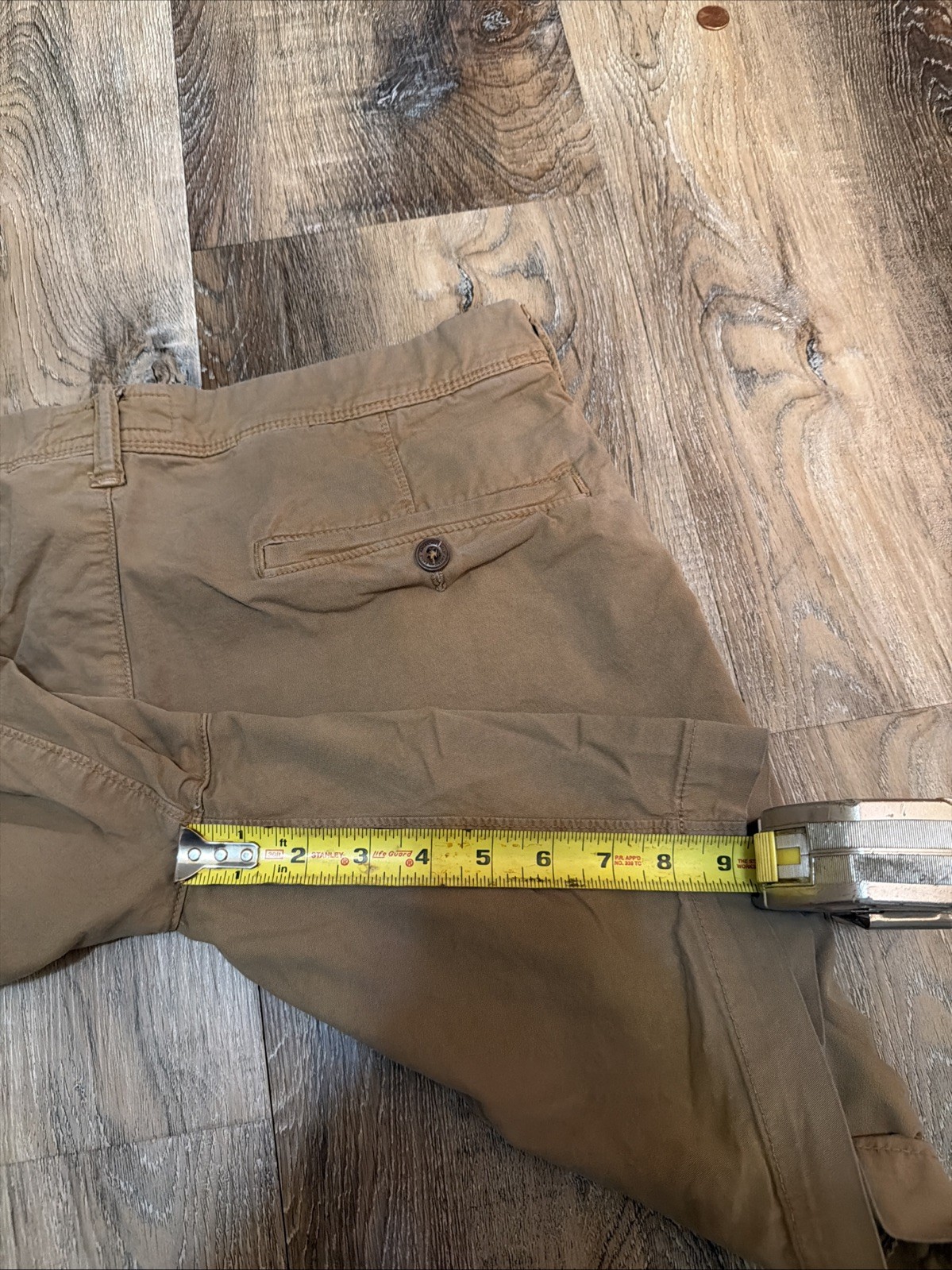 American Eagle Next Level Flex Classic Chino Shorts Tan Khaki Mens 33 9″ Inseam