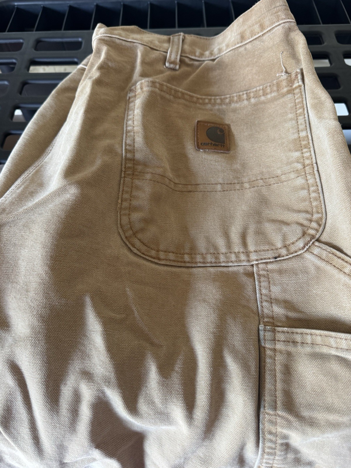 Carhartt Rugged Flex Brown Canvas Cotton Work Pants Relaxed Straight 38W