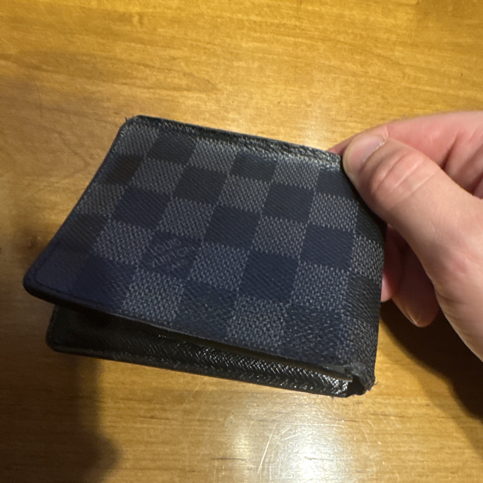 Louis Vuitton Damier Graphite Check Bifold Wallet Black Gray, Men’s Card