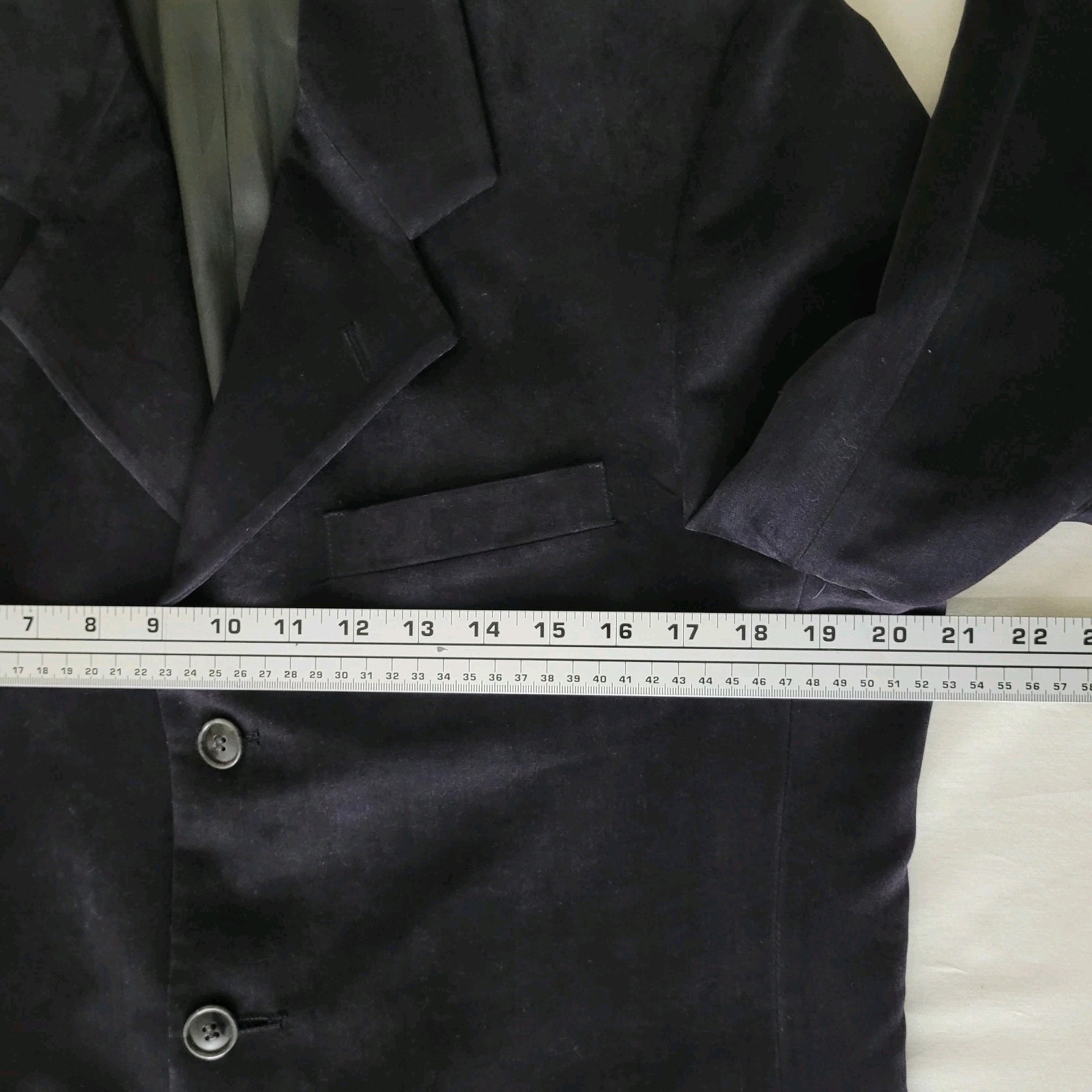 Vtg Cabrini Mens S Blue Black Twill Smooth Sport Coat Moleskin Feel