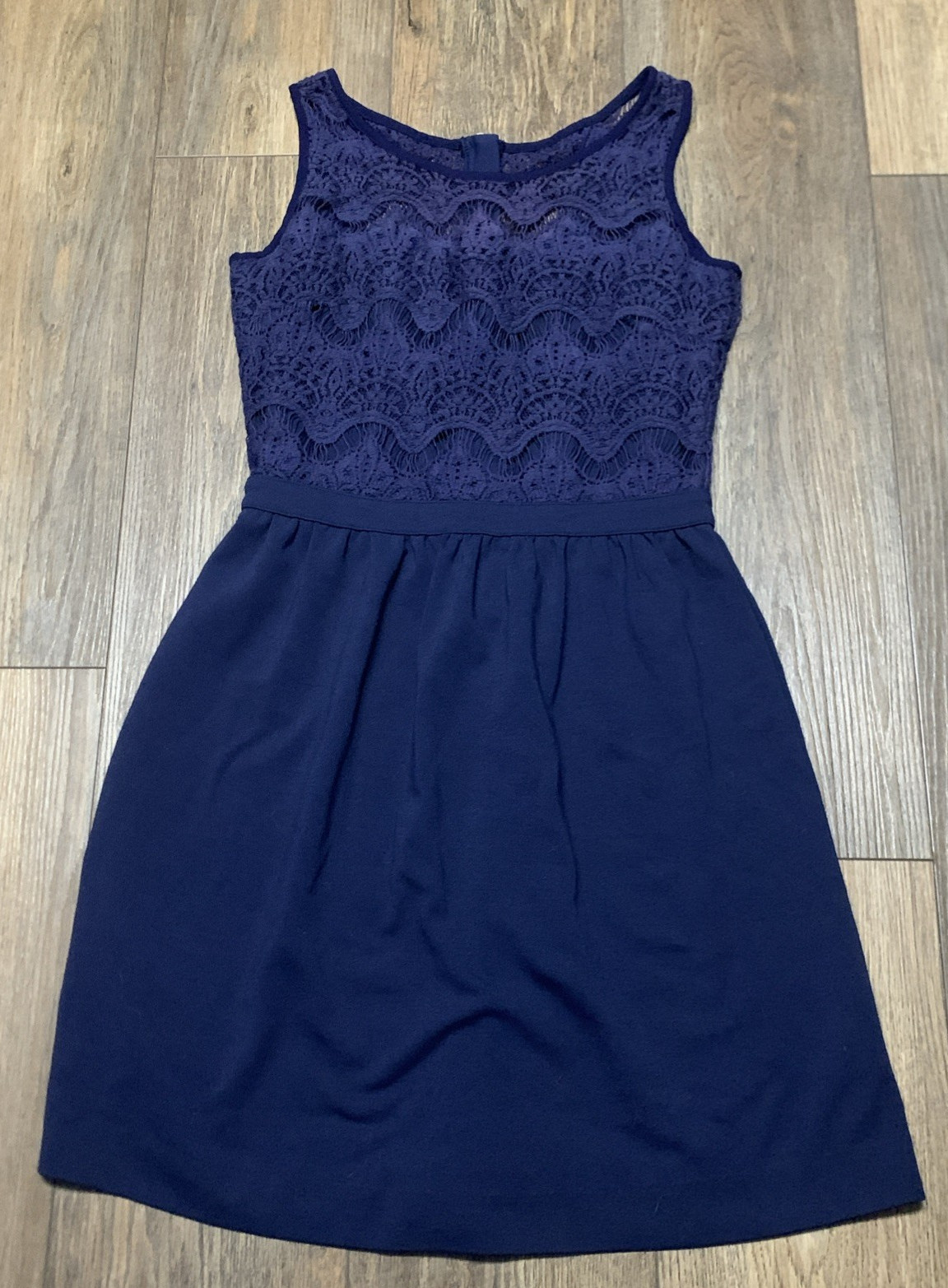 Lilly Pulitzer Dress Womens S Rhea Crochet Fit and Flare Sleeveless Navy