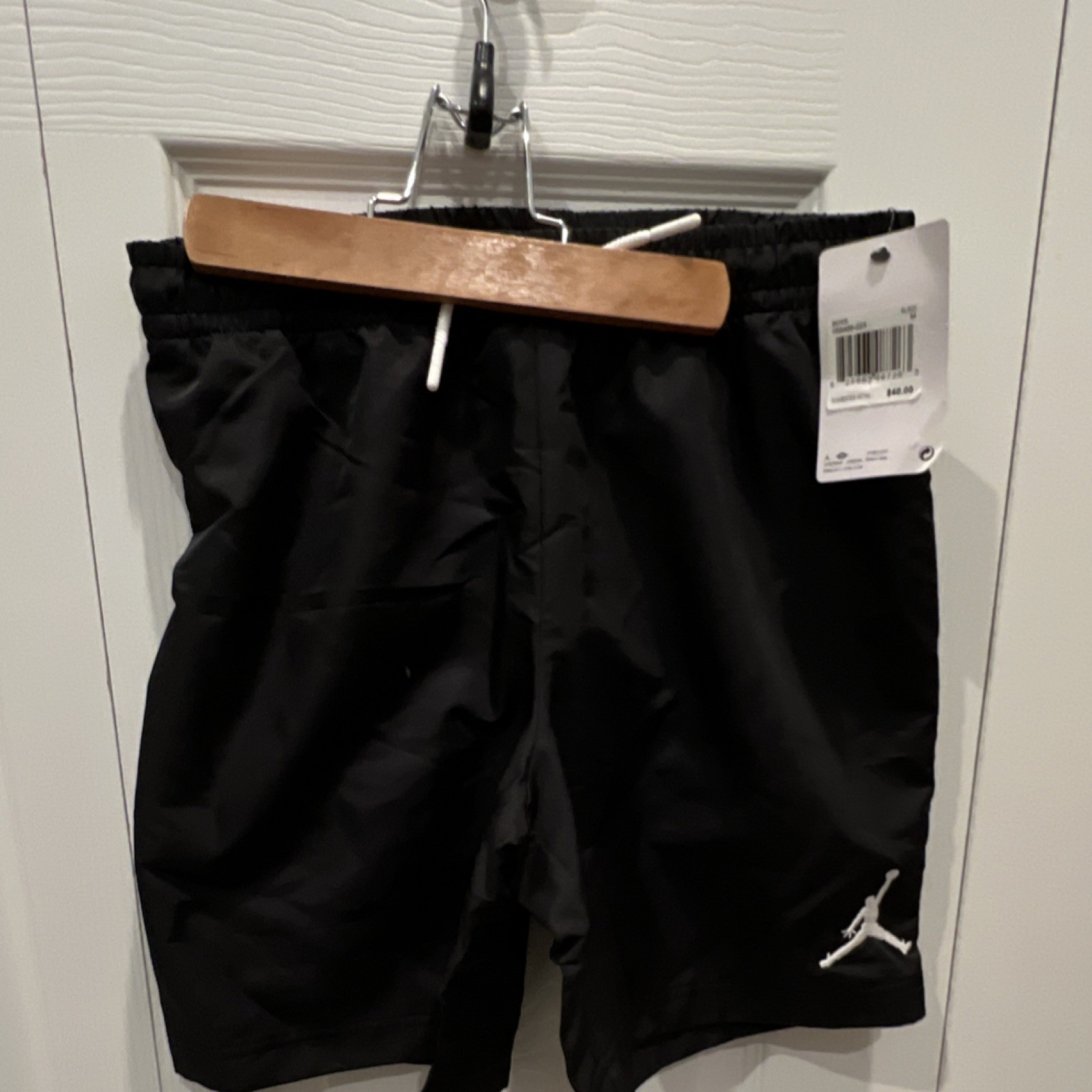 Jordan Boys Black Athletic Shorts Drawstring Elastic Waist Size M 95B466-023