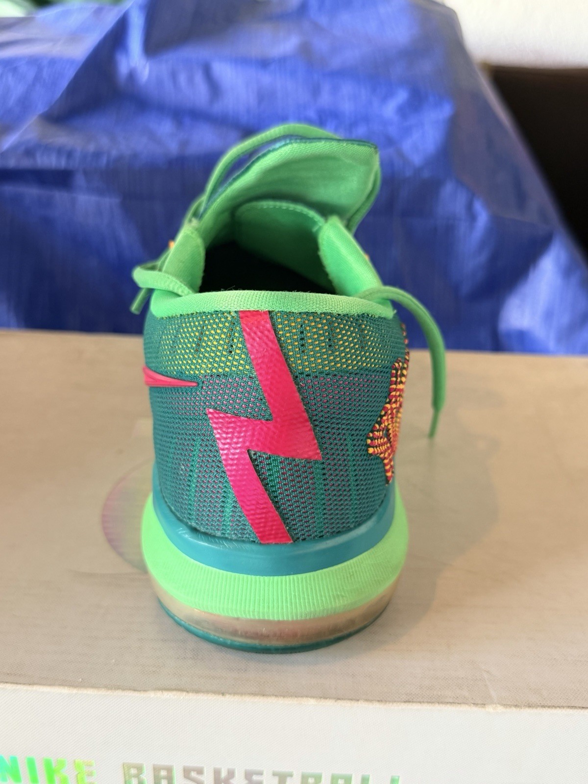 Nike KD 6 VI Mens Size 10.5 Green Pink Basketball Shoes Sneakers