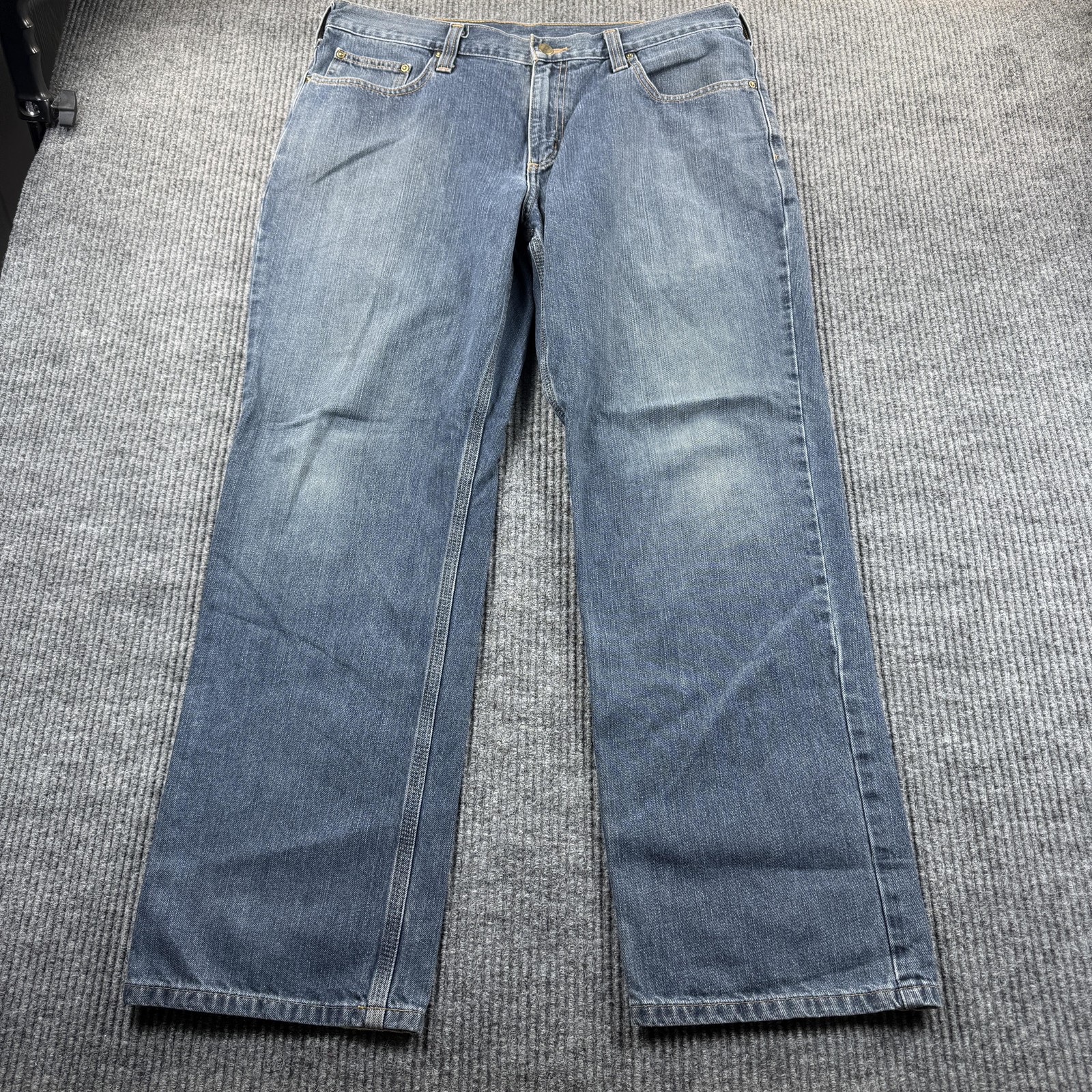 Carhartt Jeans Mens 36×30 Blue Relaxed Fit Straight Leg Denim Workwear Pants