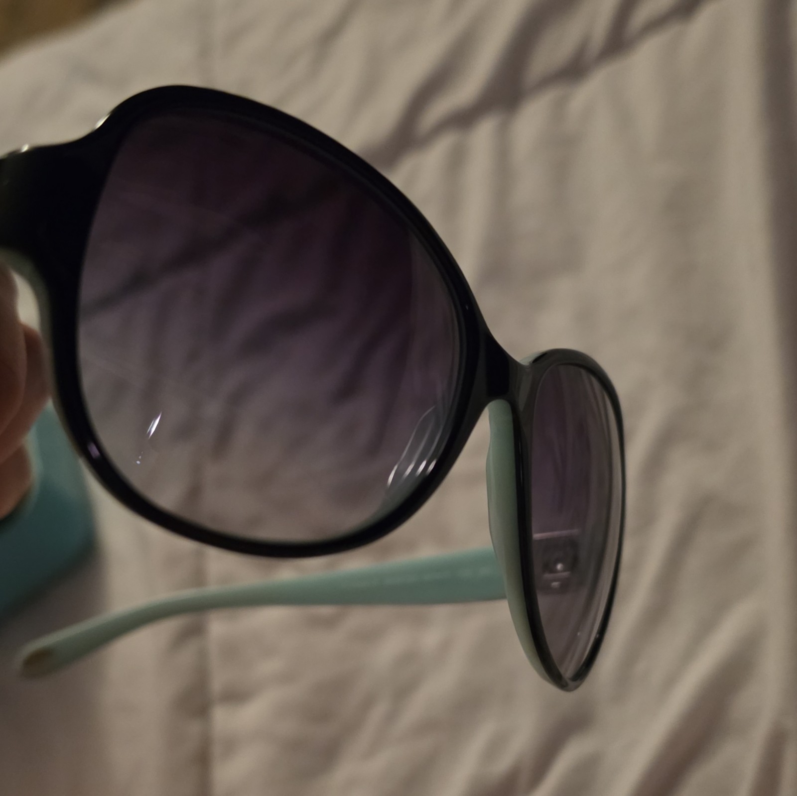 Tiffany & Co. Women’s Cat Eye Sunglasses Blue Frame Purple Gradient Lenses Set