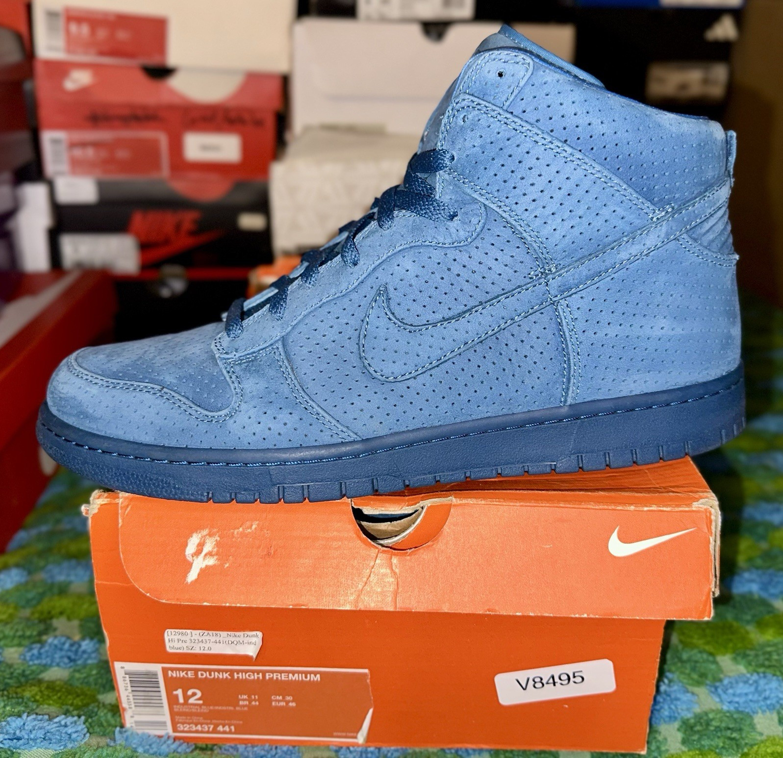 Nike Dunk Premium High DQM Industrial Blue Suede 12m 2008 323437-441