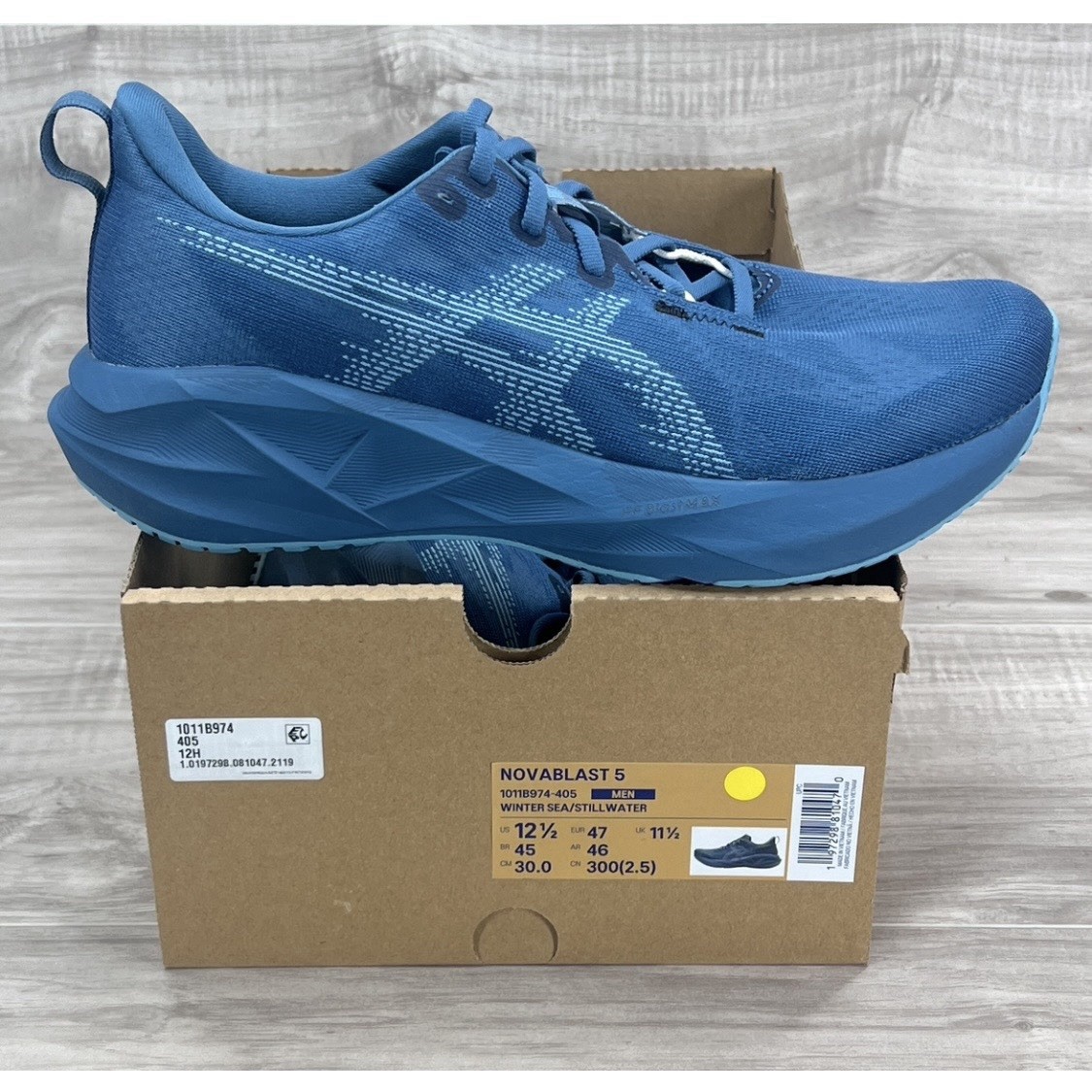 Asics NOVABLAST 5 Blue Low Top Running Shoes Men’s Sz 12.5 1011B974-405