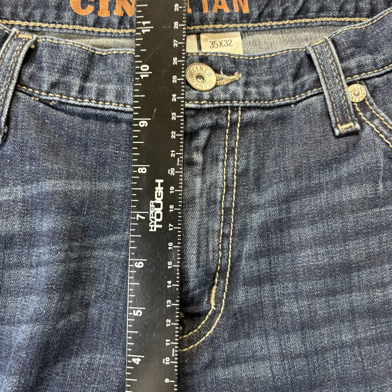 Cinch Jeans Men’s 35×32 Dark Stonewash Ian Stretch Mid Rise Slim Fit Boot Cut