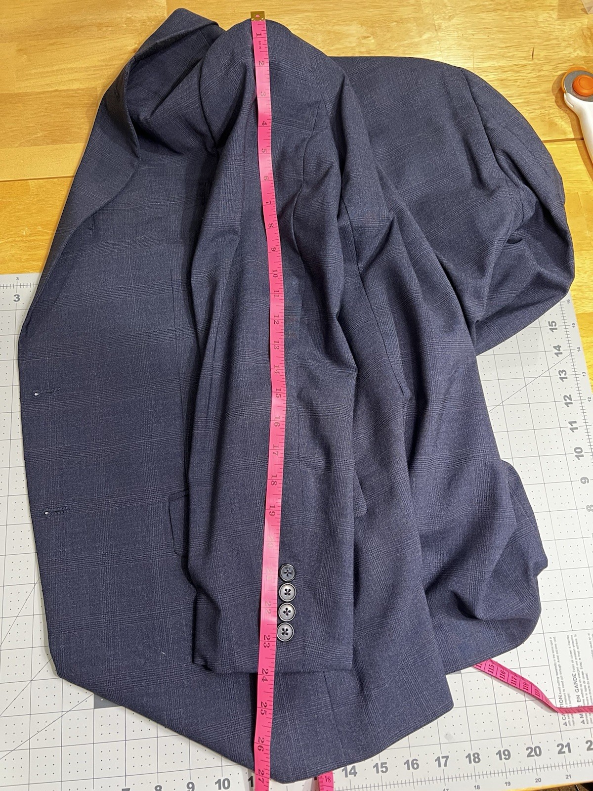 Hart Schaffner Marx Men’s Wool 2 Piece Suit Size 40R Navy Blue Plaid