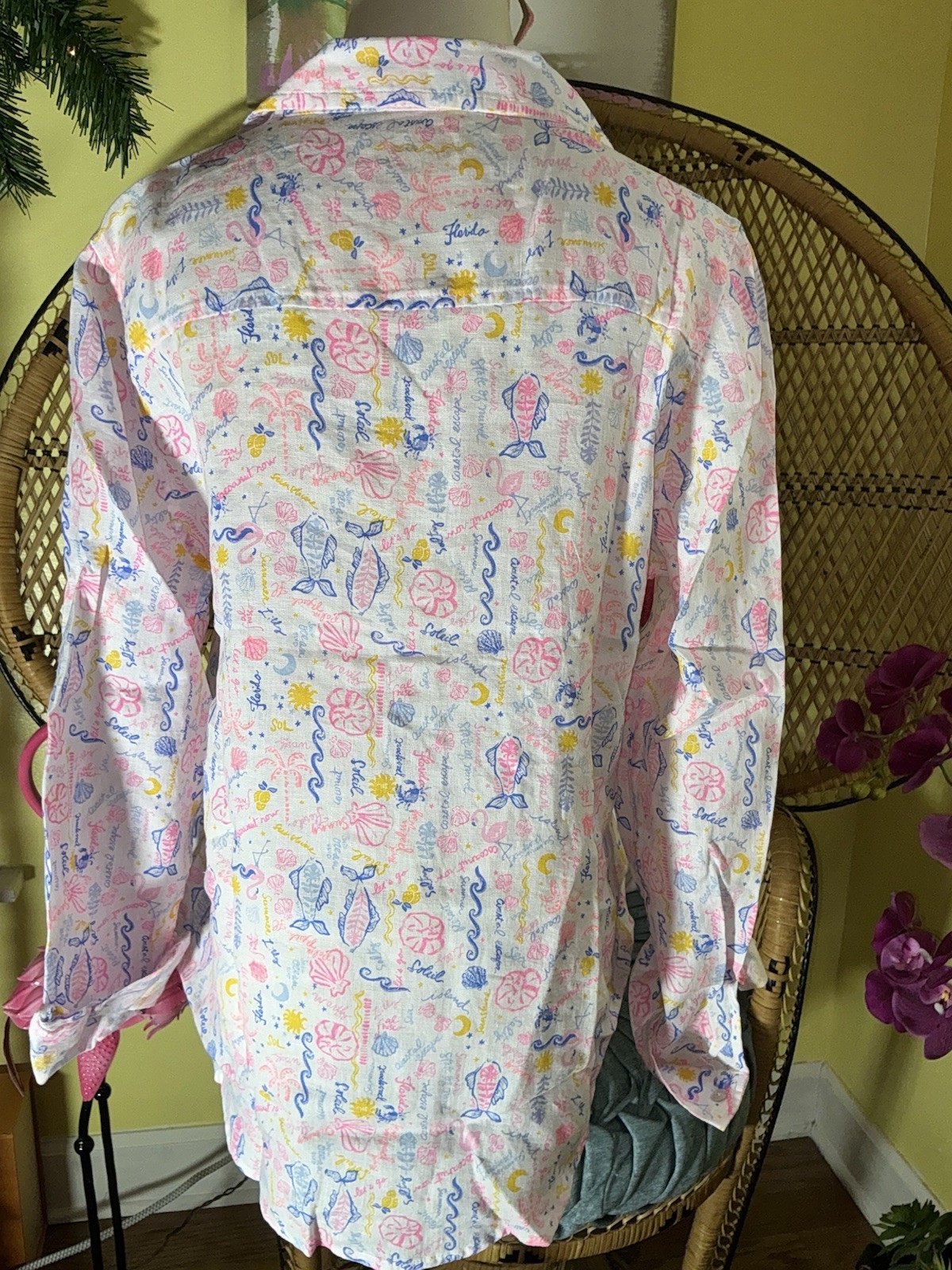 Lilly Pulitzer NWT Sea View Button Down Top Summer Serenade Size L,XL,XXL