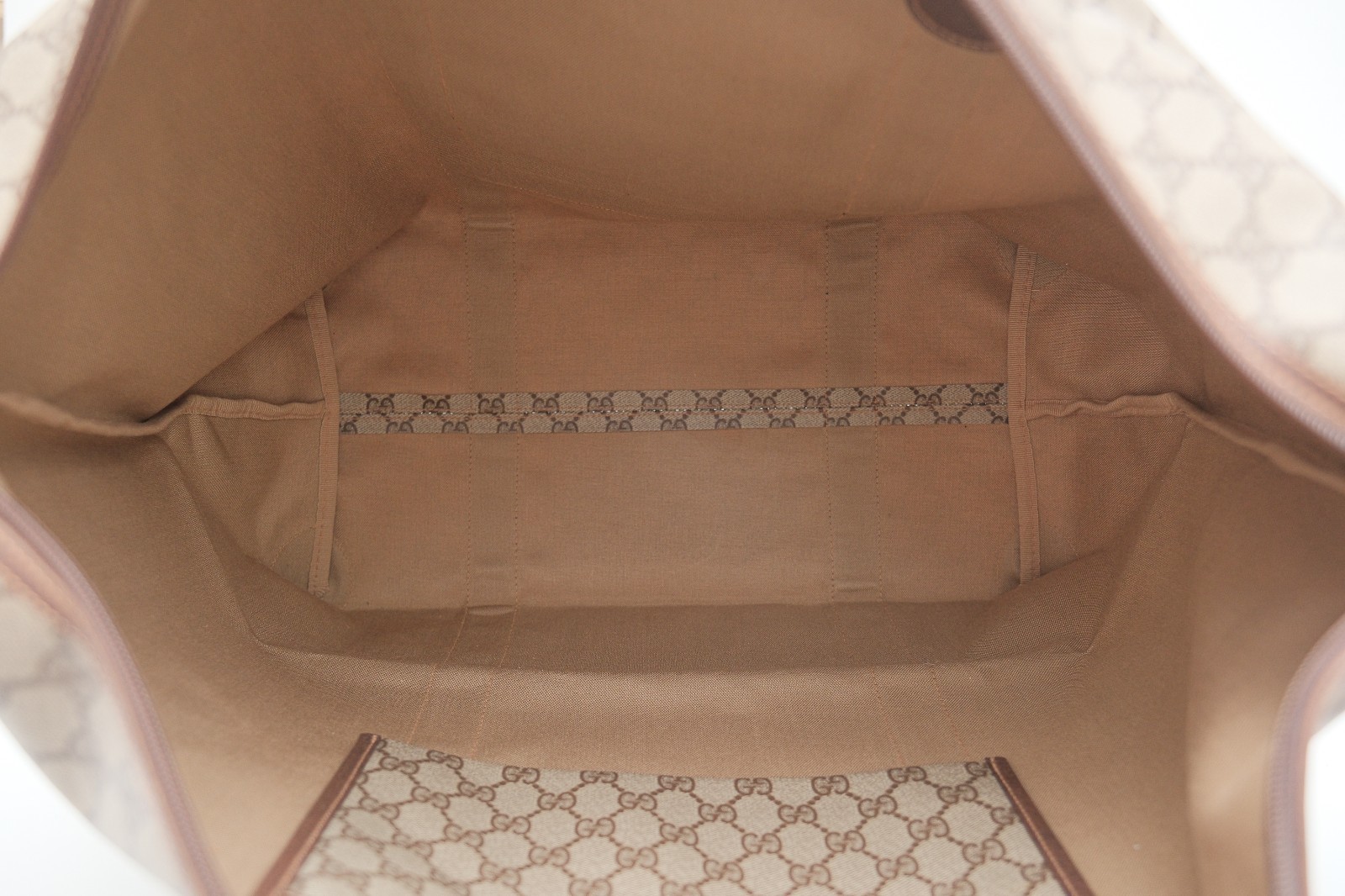 Vintage Gucci Travel Boston Tote Shoulder Bag GG Web Sherry Line 156.19