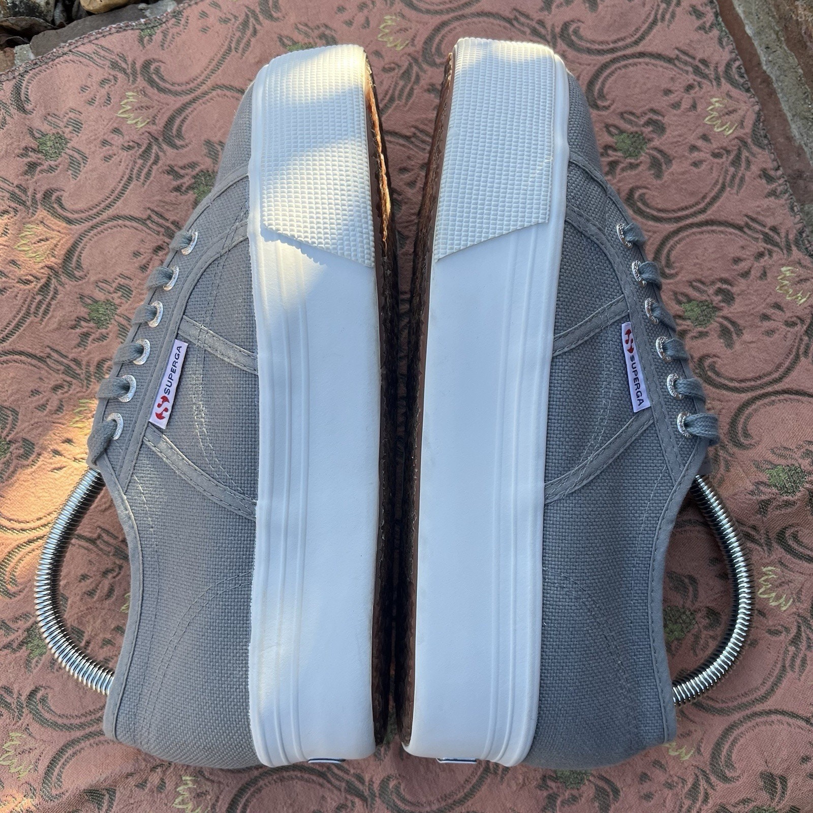 Superga 1.5 in Platform Canvas Sneaker Size 8.5 Gray Women’s Shoes