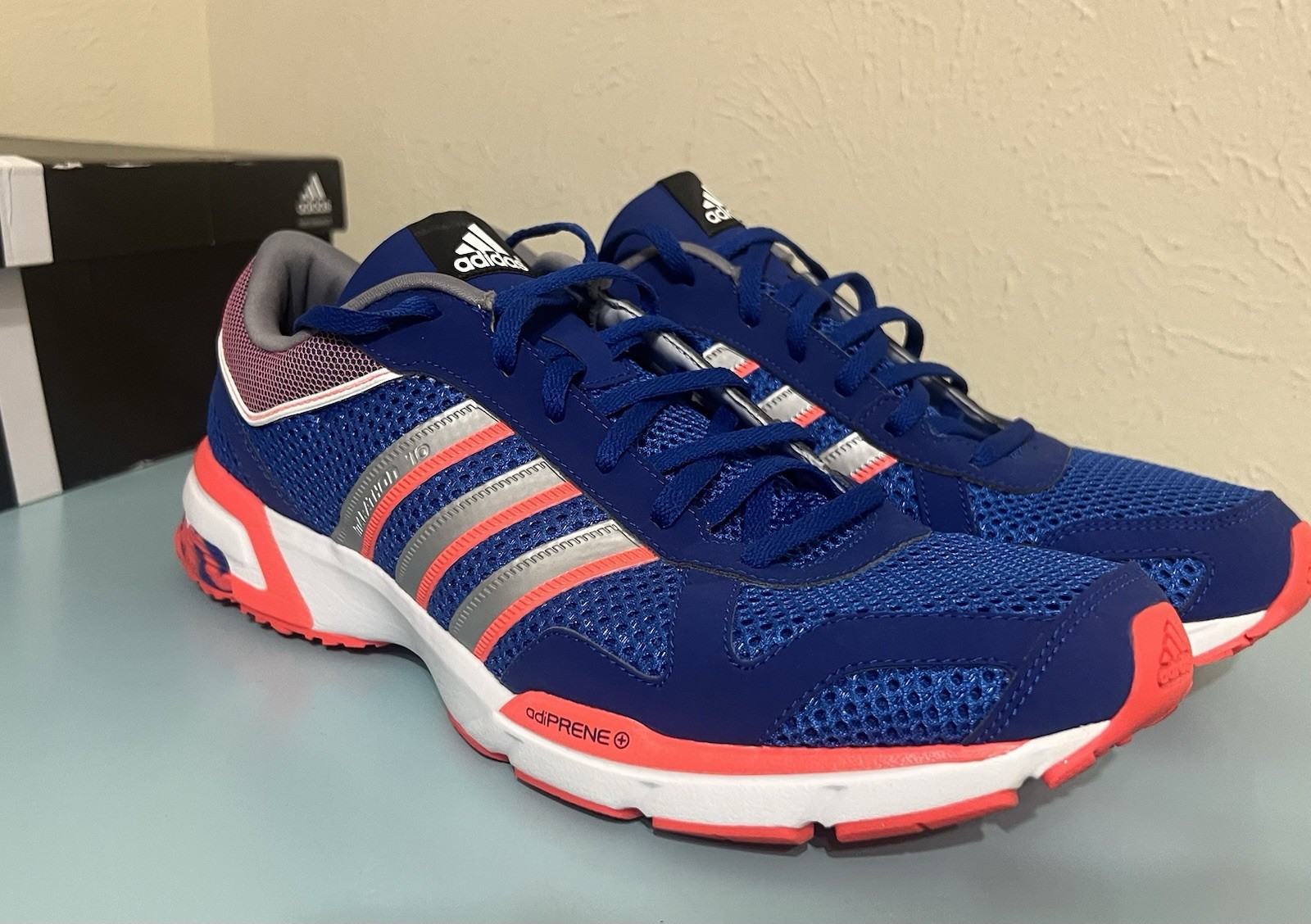 Adidas Marathon 10 Running Shoes Blue/Orange Low Top Men’s Size 13 G66485