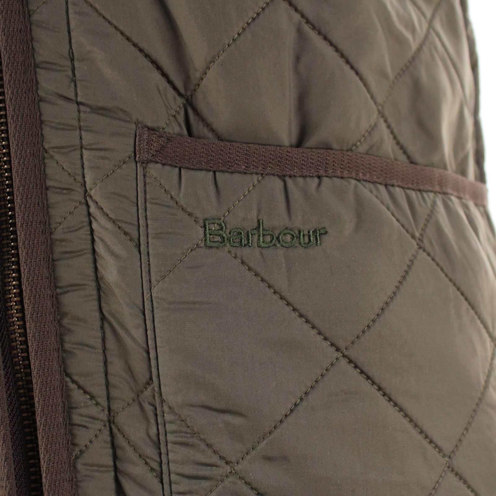Barbour NWT 100% Polyamide Polar Quilt Waistcoat Size XS In Solid Greenish Brown
