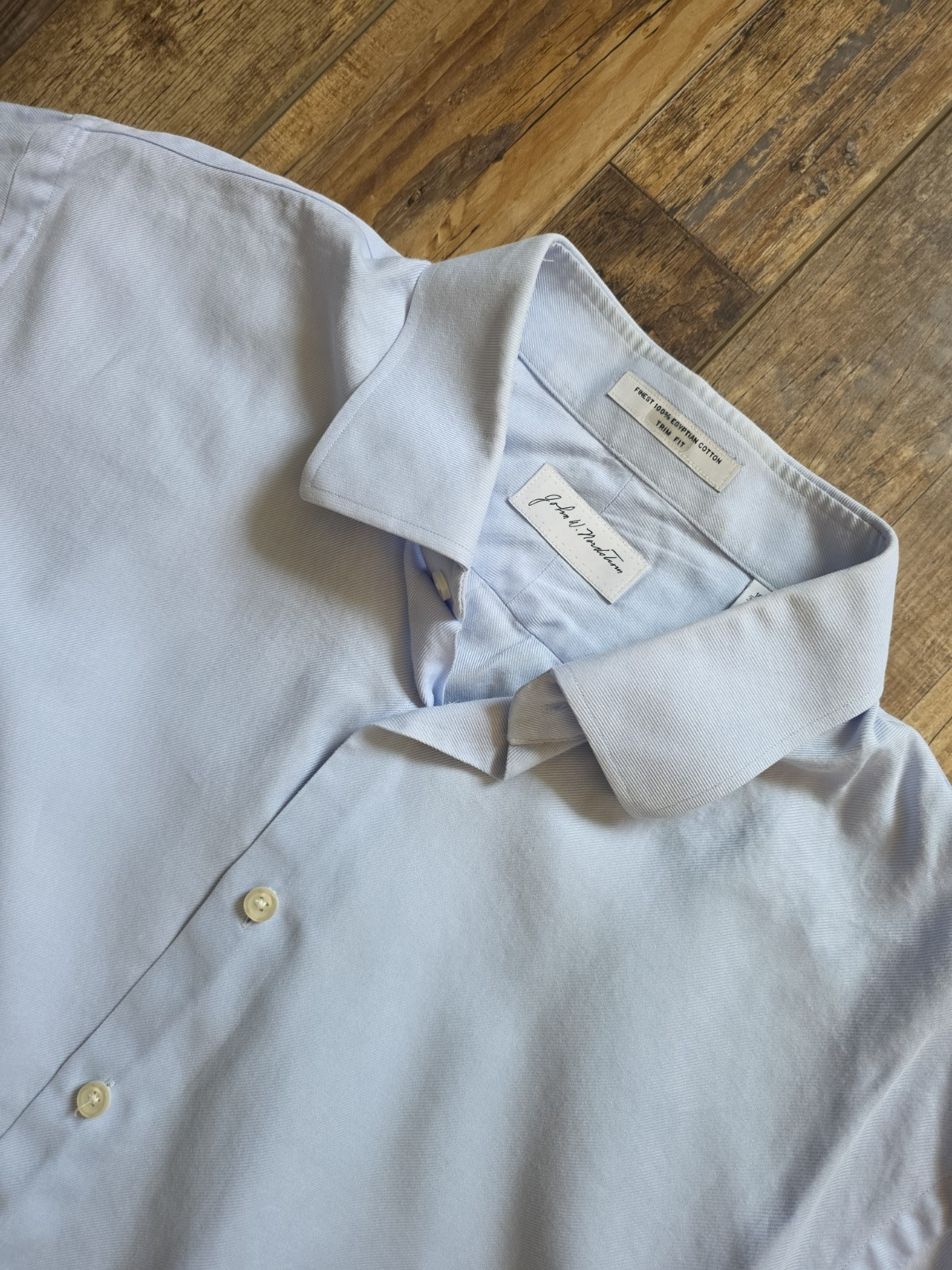 John W. Nordstrom – Trim Fit Egyptian Cotton Dress Shirt – 16.5 34/35 – Blue
