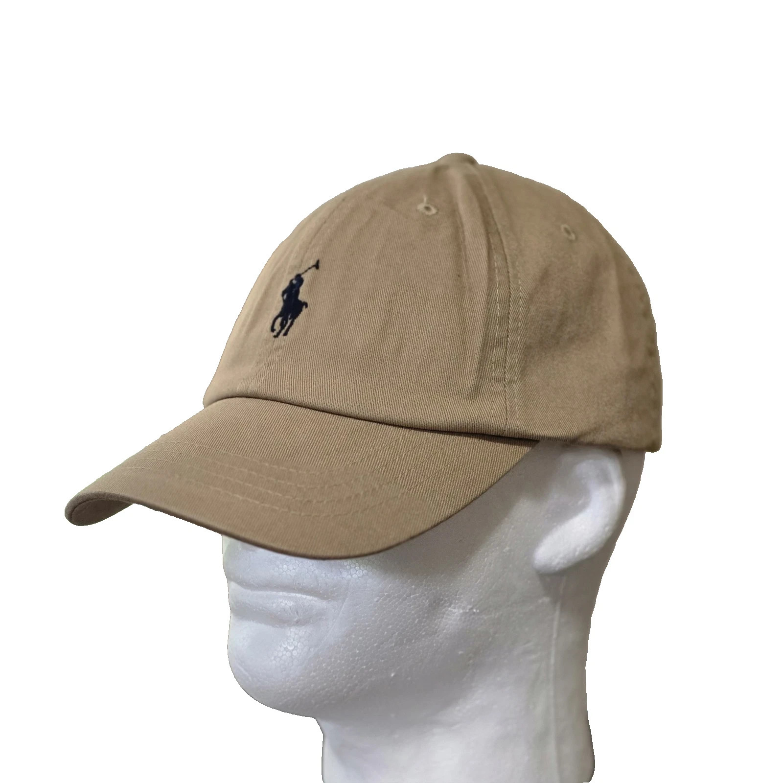 Polo Ralph Lauren Men’s One Size Cotton Chino Adjustable Ball Cap Beige Blue