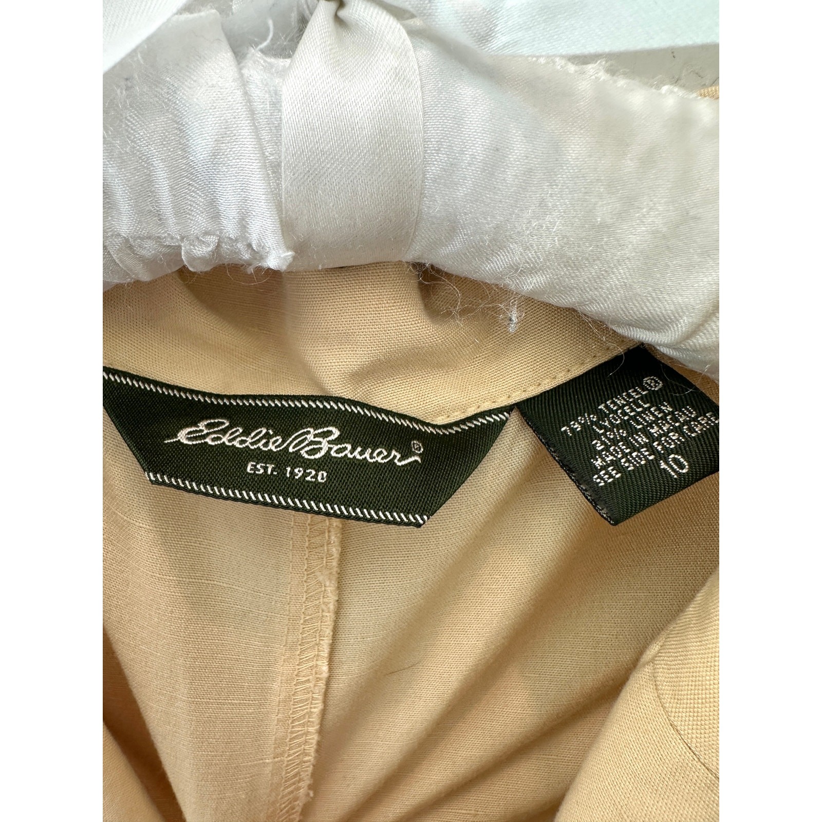 EDDIE BAUER Beige Belted Utility Jacket Safari Shirt Jacket | Size 10