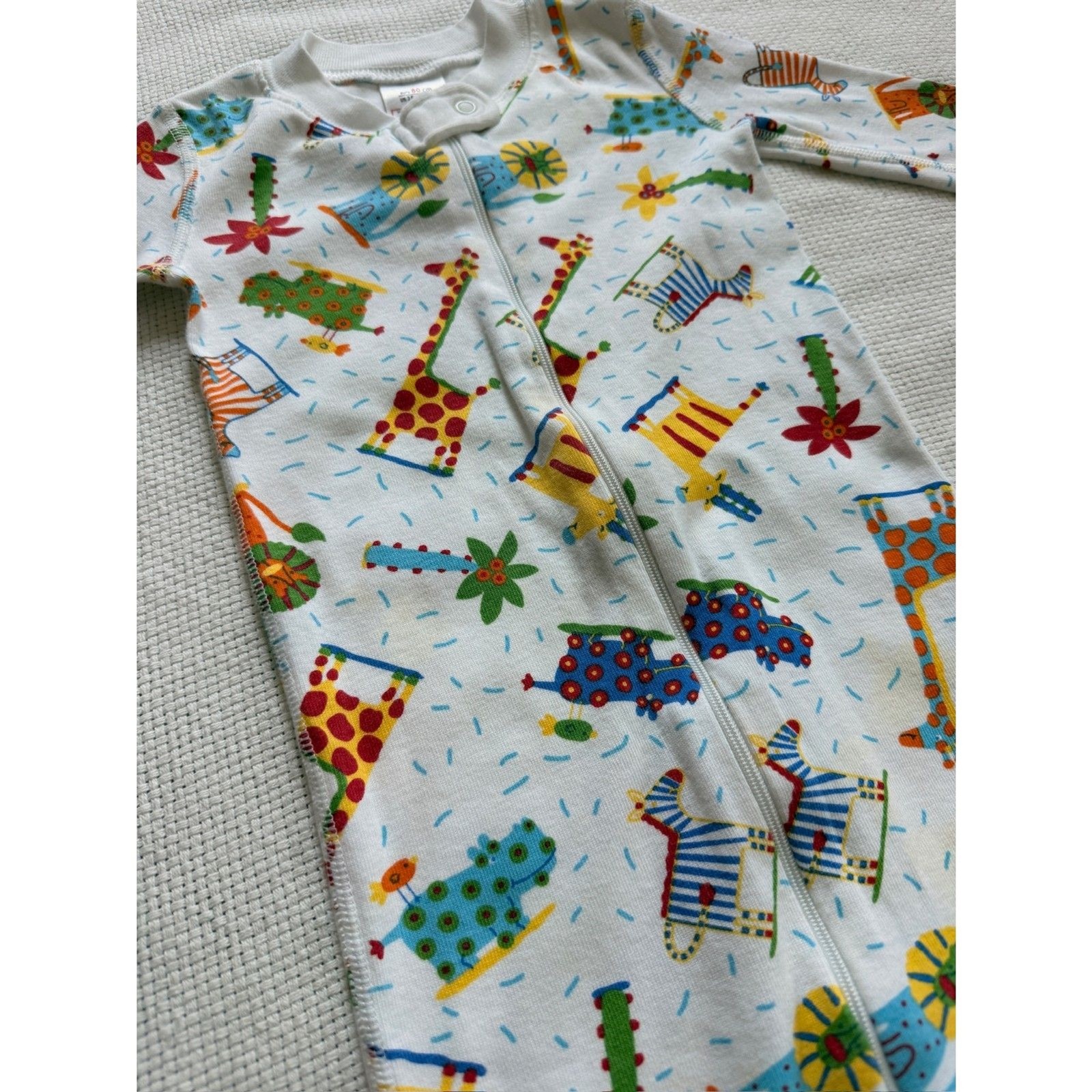 Hanna Andersson Organic Cotton Sleeper Pajamas 18-24 Months 80 cm Animal Print