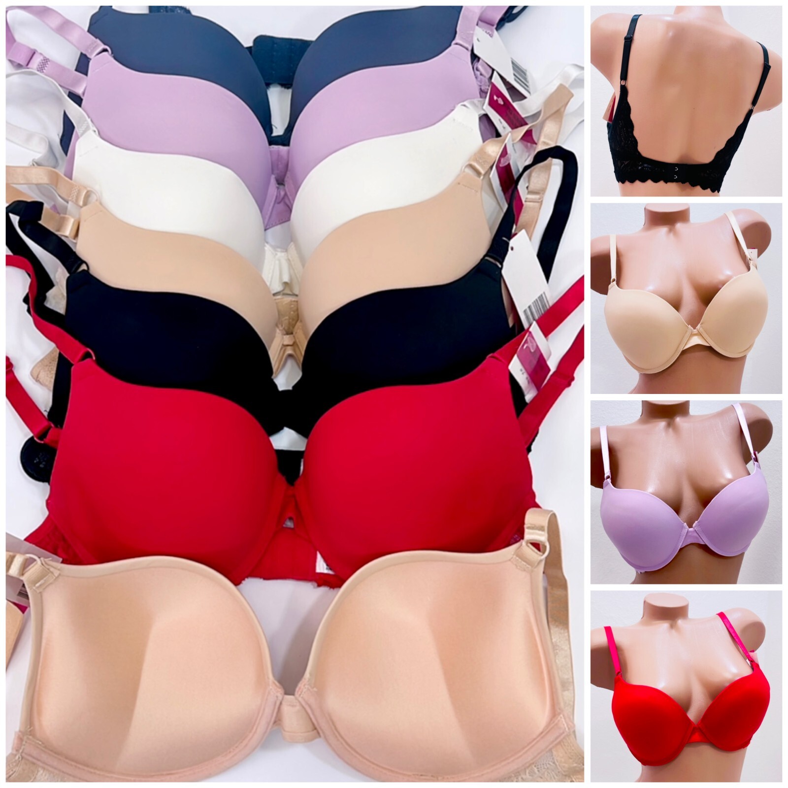 1-3 EXTREME DOUBLE PUSH UP, Add 2 Cup Sizes Push Up Bra Padded FREE RETURNS 7202
