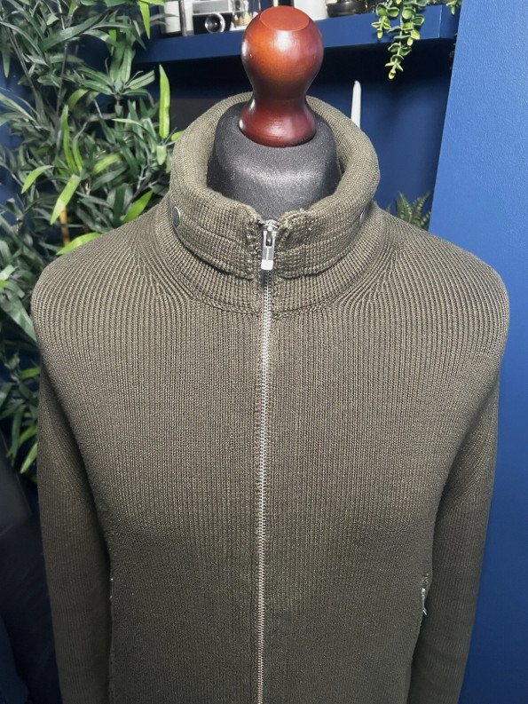 2007 C.P. Company Full Zip Hooded Cardigan Green Knitted Mens Size 52 Large