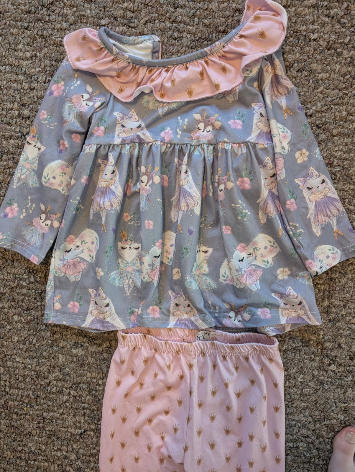 Cute Bunnies Pink Pant Set 2t by Pete and Lucy Baby Girl Outfit