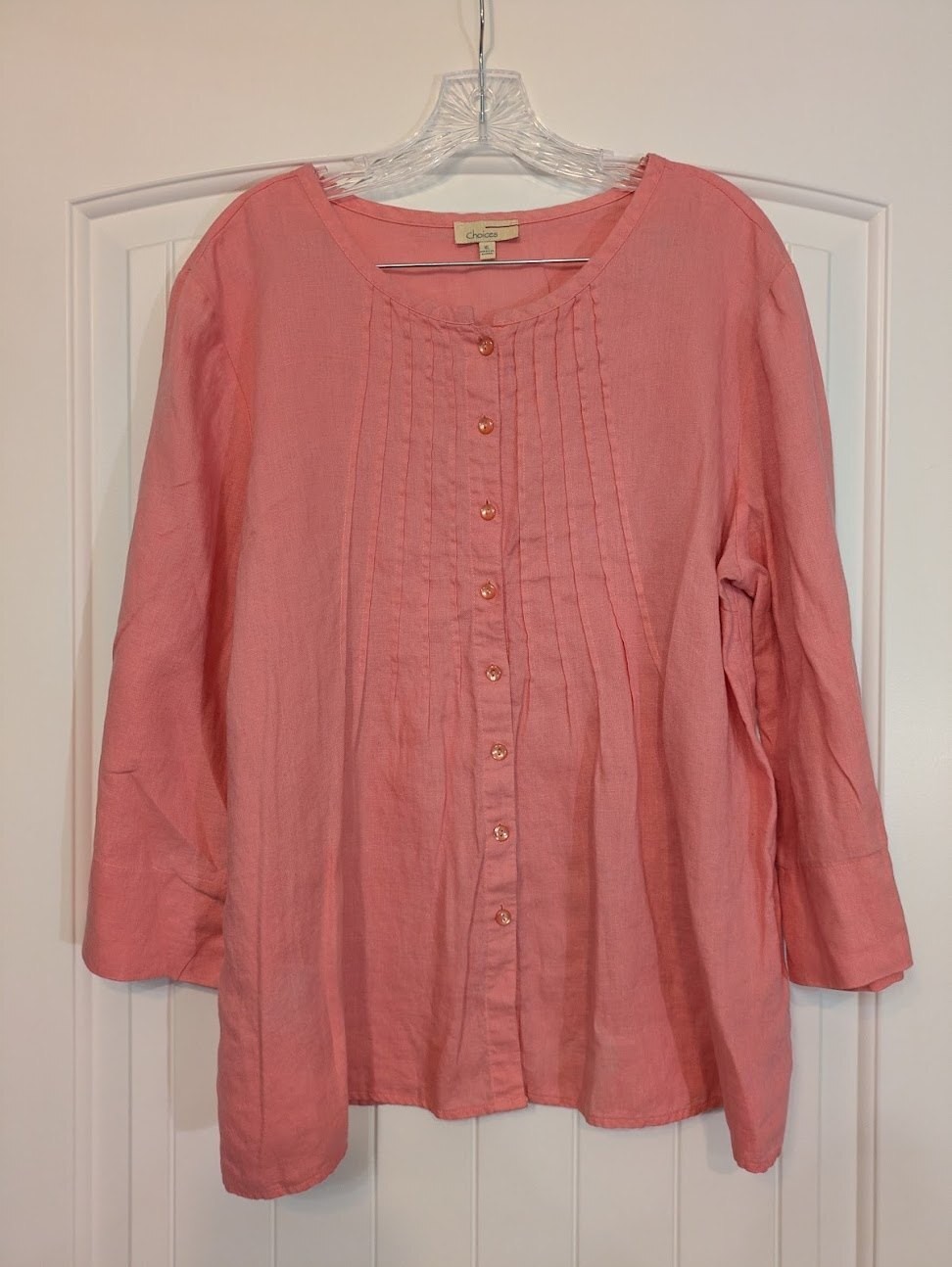 🌸 GUC Choices Salmon Pink Button Up | Comfy | easy, polished everyday wear