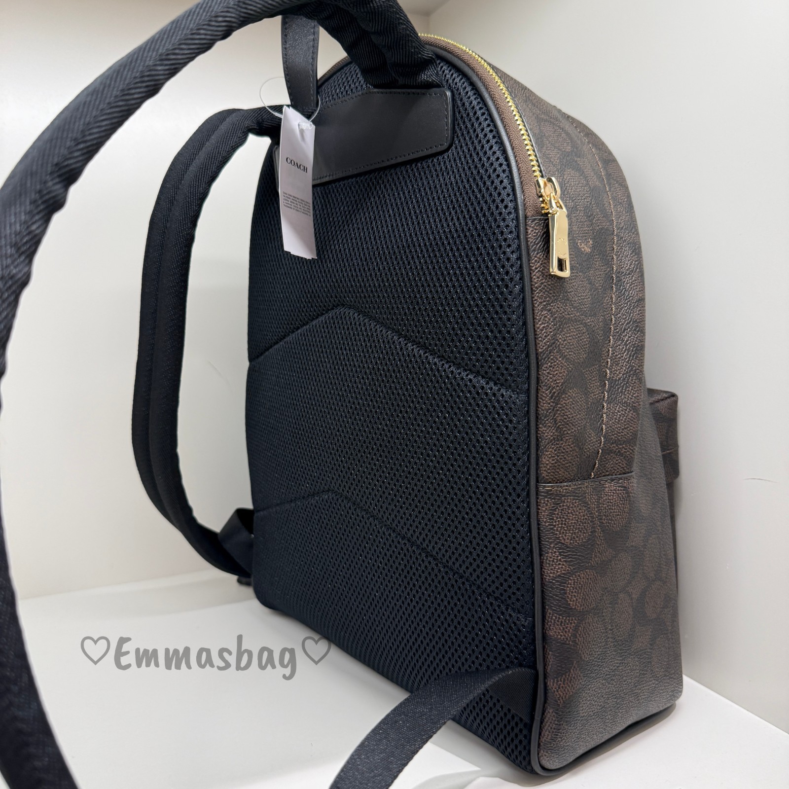 NWT Coach Taylor Small Backpack In Signature Canvas CDW76 WALNUT/BLACK