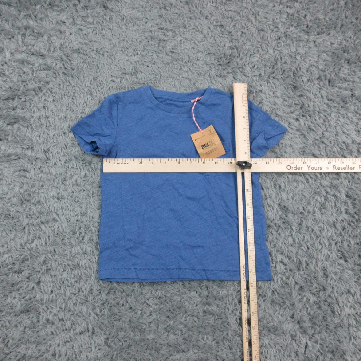 Mini Boden Shirt Kids 4 3-4 Years Blue Pocket Short Sleeve Cotton Tee NWT