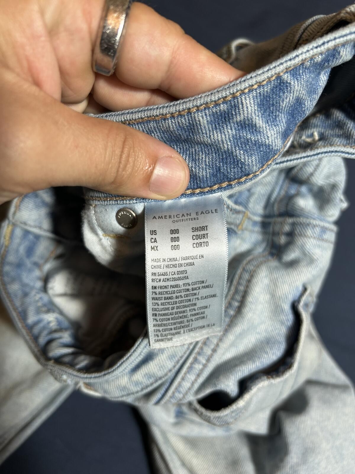 American Eagle Strigid Light Wash Jeans Waist 000