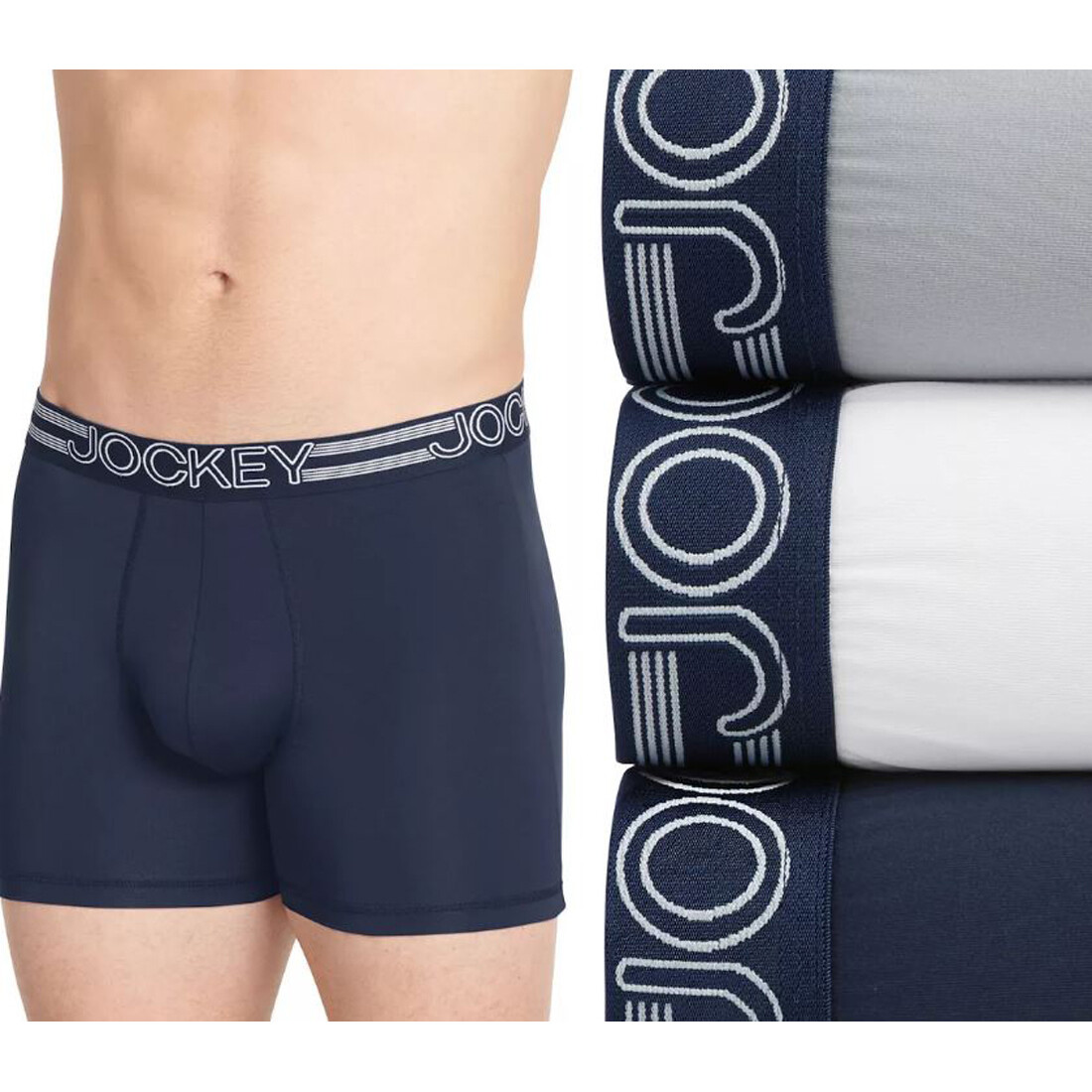 3 OR 4 PAIRS JOCKEY MEN STRETCH MICROFIBER BOXER BRIEFS MEDIUM LARGE XLARGE $34