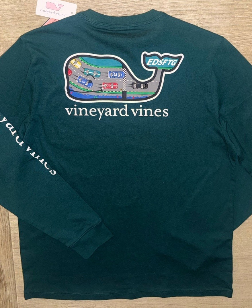 NWT Vineyard Vines T-SHIRT LS RACE TRACK WF PKT TEE TEAL DECOY Boys’ XL 18 New!