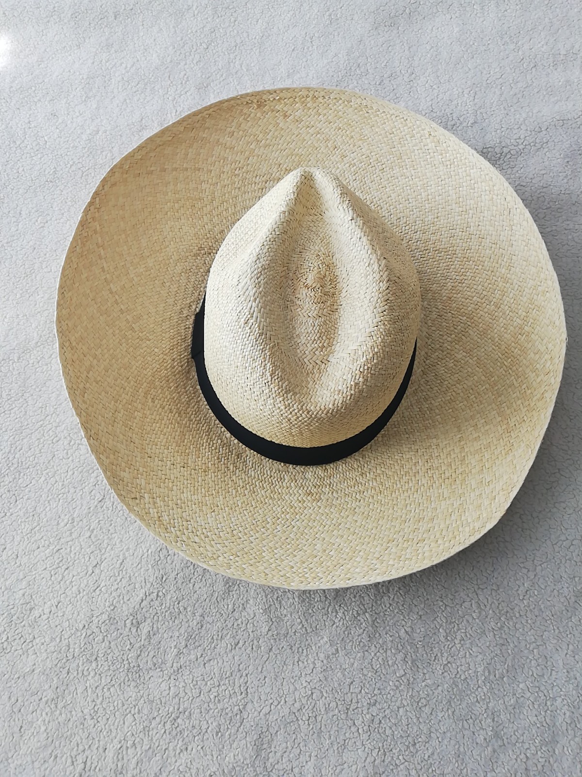 GENUINE ECUADOR HAT “PANAMA HAT” 100% TOQUILLA STRAW LARGE 60Cm CLASSIC BEIGE