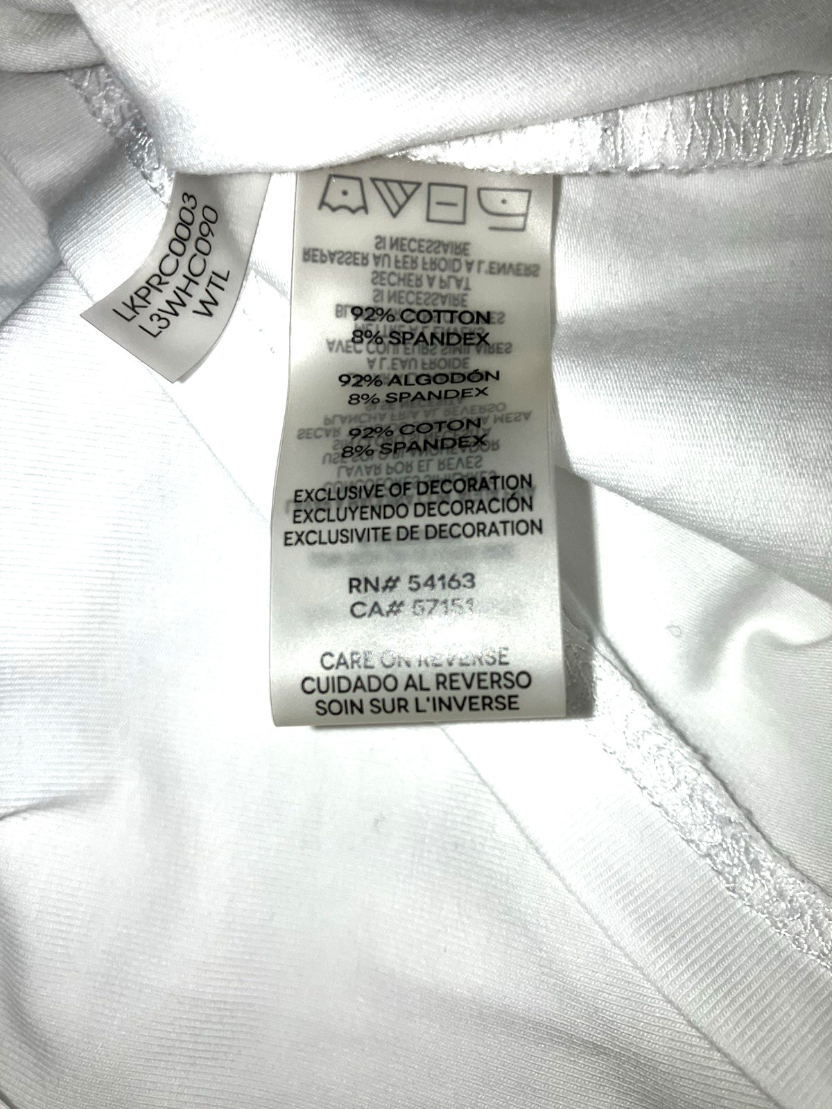 KARL LAGERFIELD sz XL White Cotton Short Sleeve T Shirt Rhinestone Sunglasses