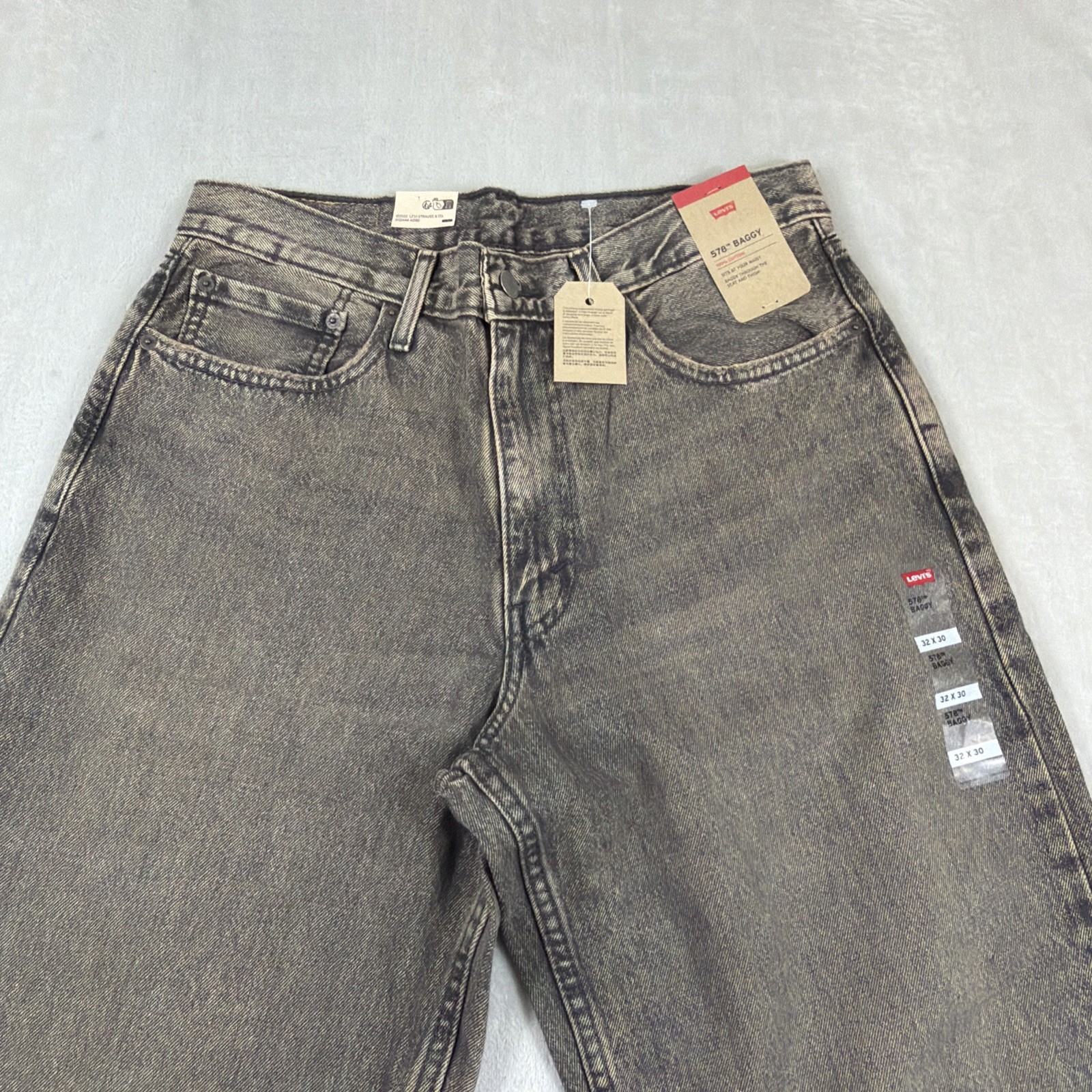 Levi’s 578 Baggy Denim Jeans Men’s Size 32×30 Gray Cotton Y2K