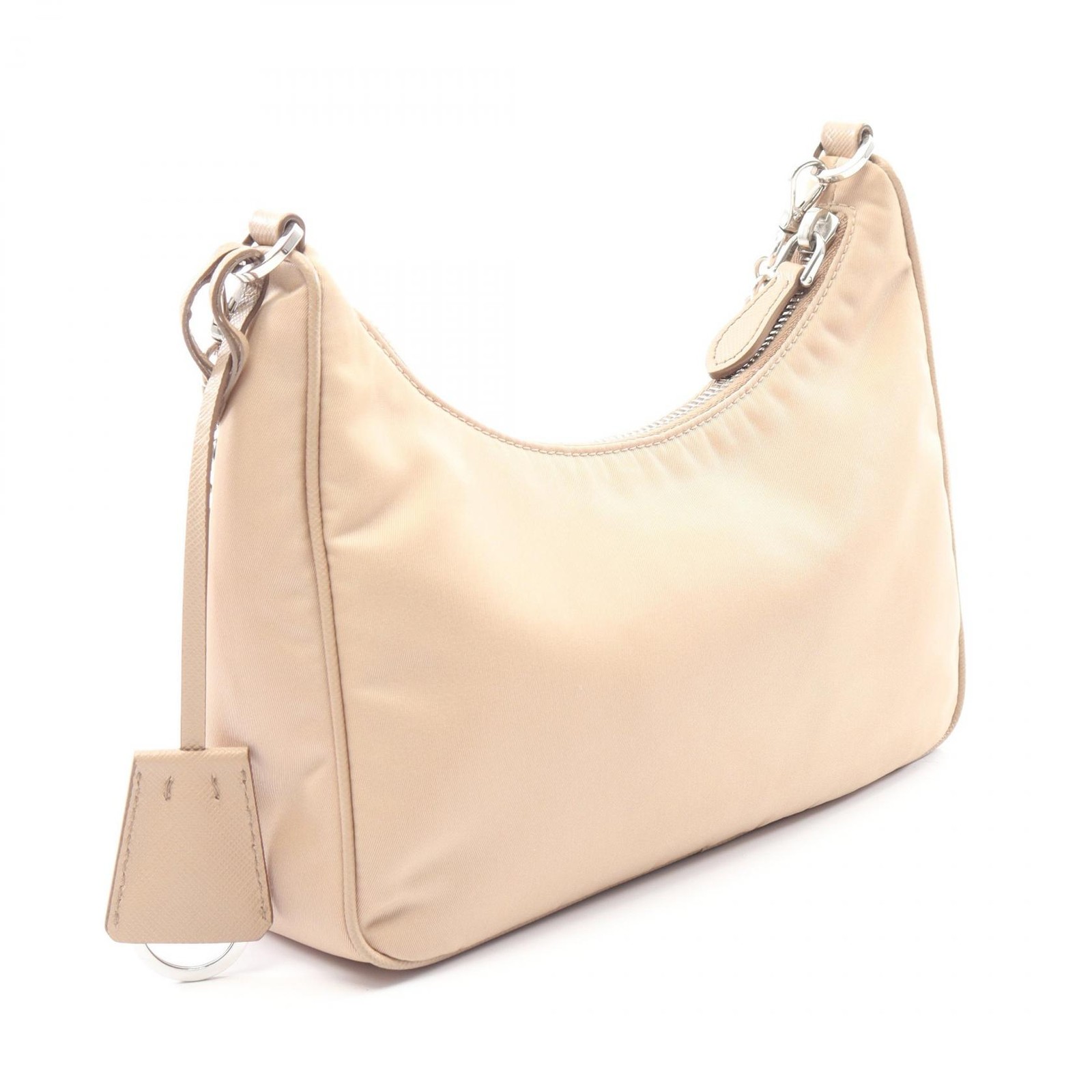 PRADA Re-Edition 2005 Shoulder Bag 1BH204 Nylon Saffiano leather Beige Used