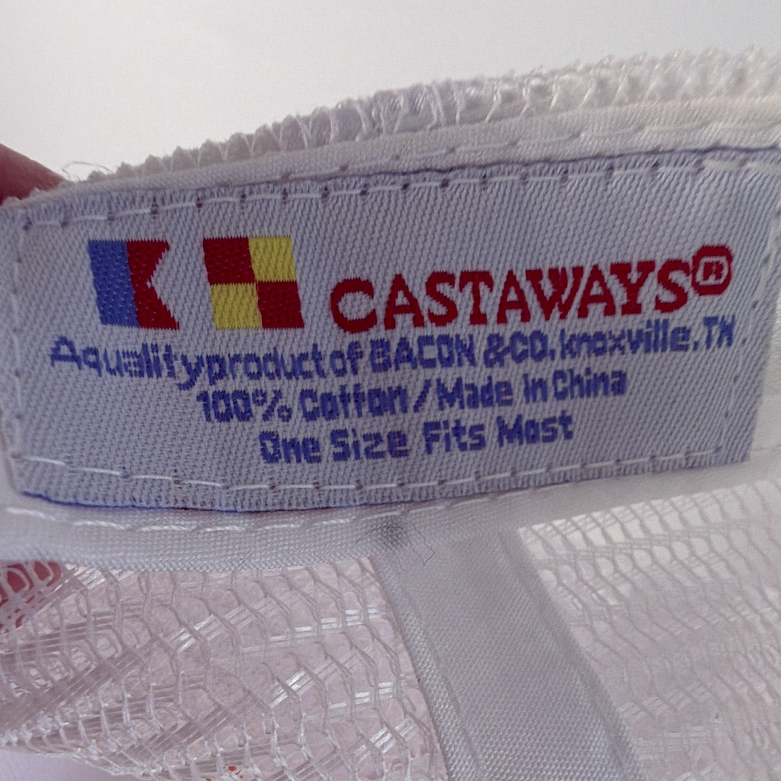Castaways White/Orange Mesh Back Adjustable Trucker Hat, One Size
