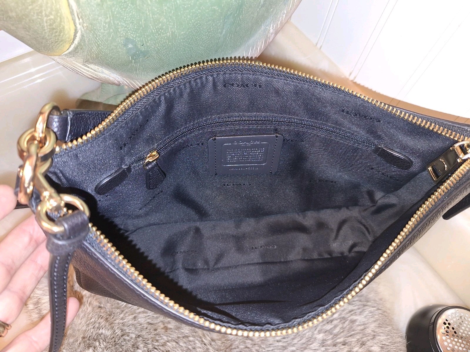 Coach Chelsea Black Pebbled Leather 2 Way Shoulder Crossbody Bag- 56819