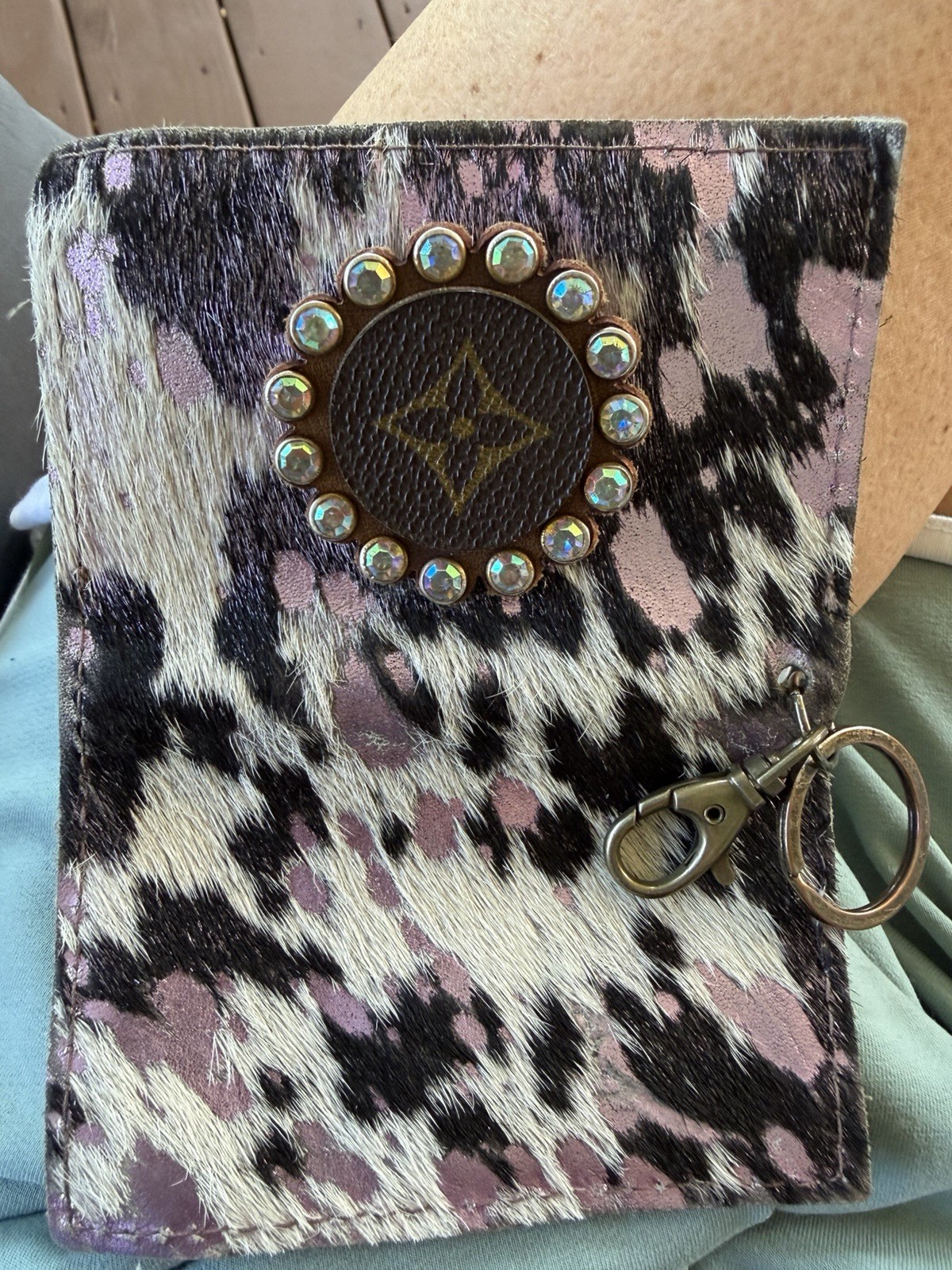 Genuine Leather/Animal Hair Card Holder Keychain Designer Inspired With Logo