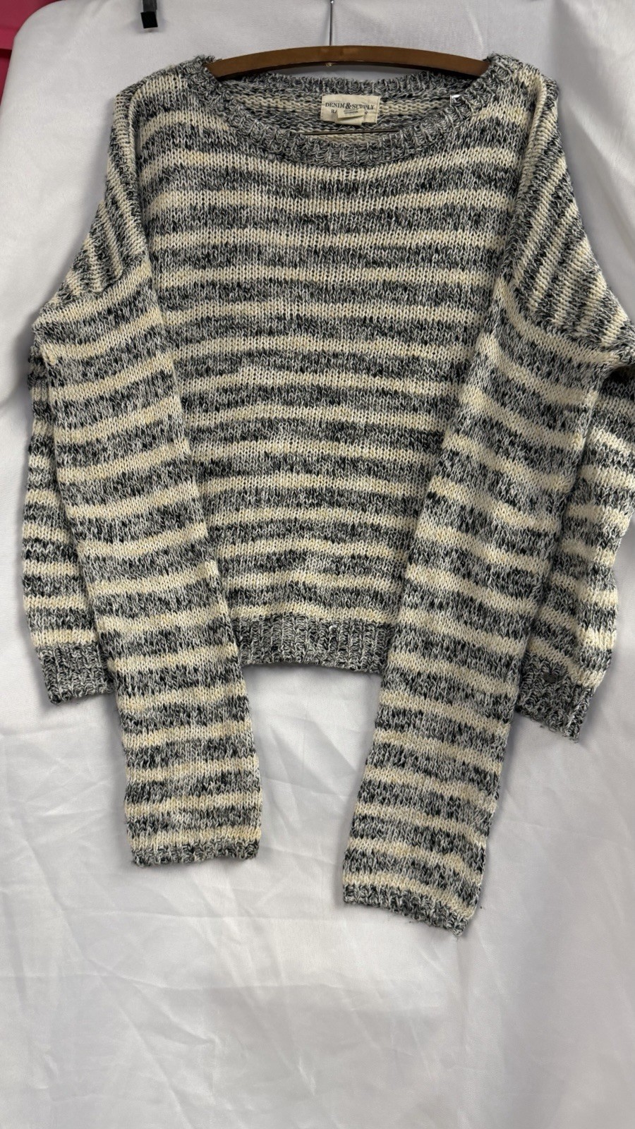 Women’s Ralph Lauren Denim & Supply Blue And Beige Striped Sweater Size L